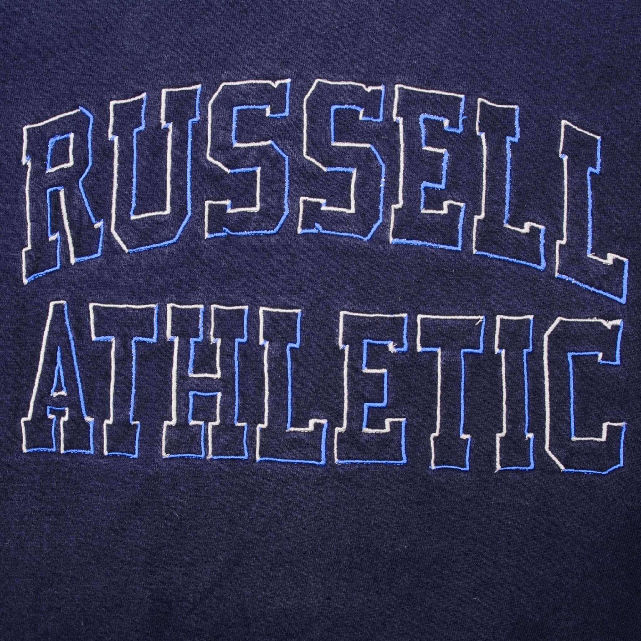 Vintage Russell Athletic Spellout Sweatshirt 1990S Size Medium Made In USA