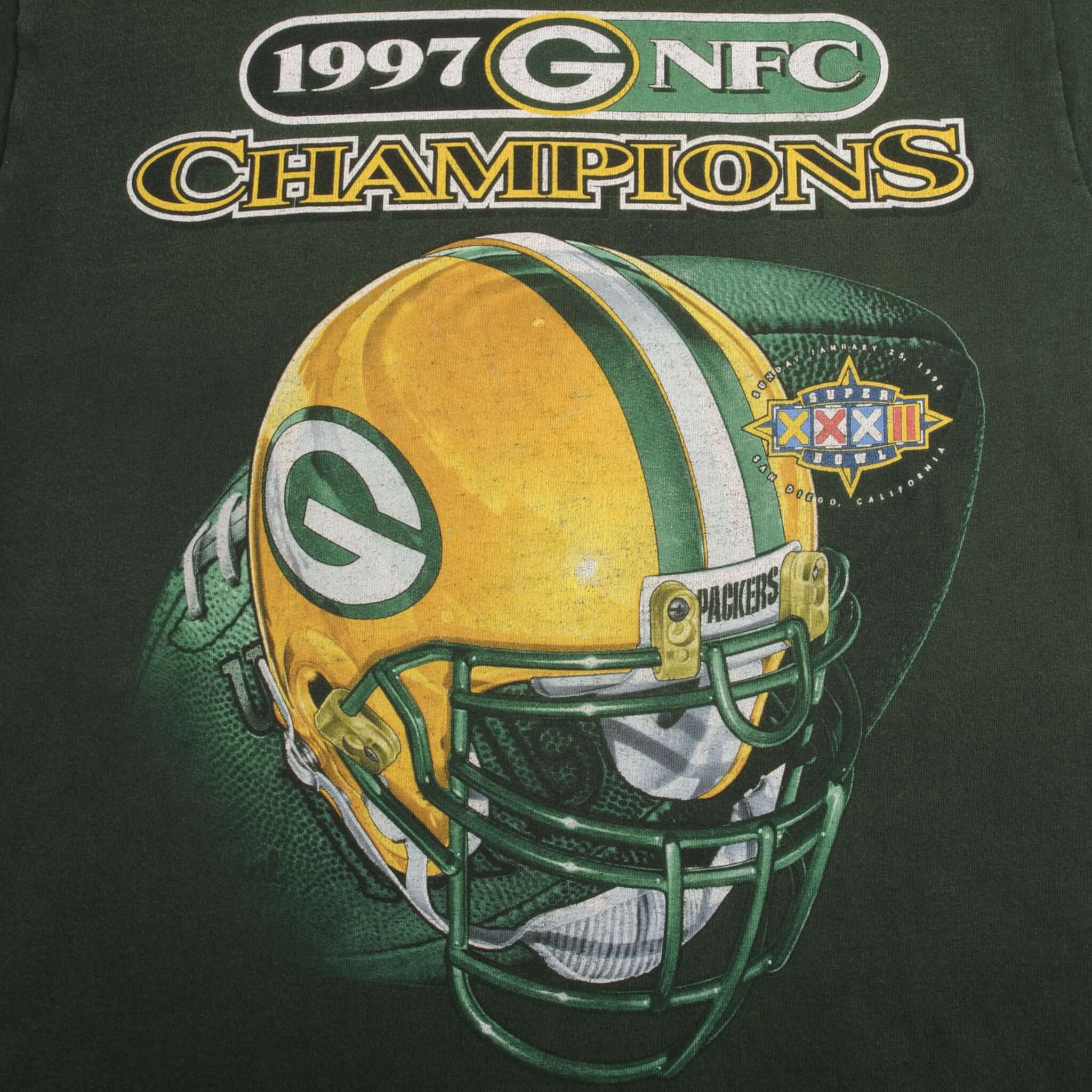 Vintage Nfl Green Bay Packers Nfc Champions 1997 Tee Shirt Size Medium Made In USA