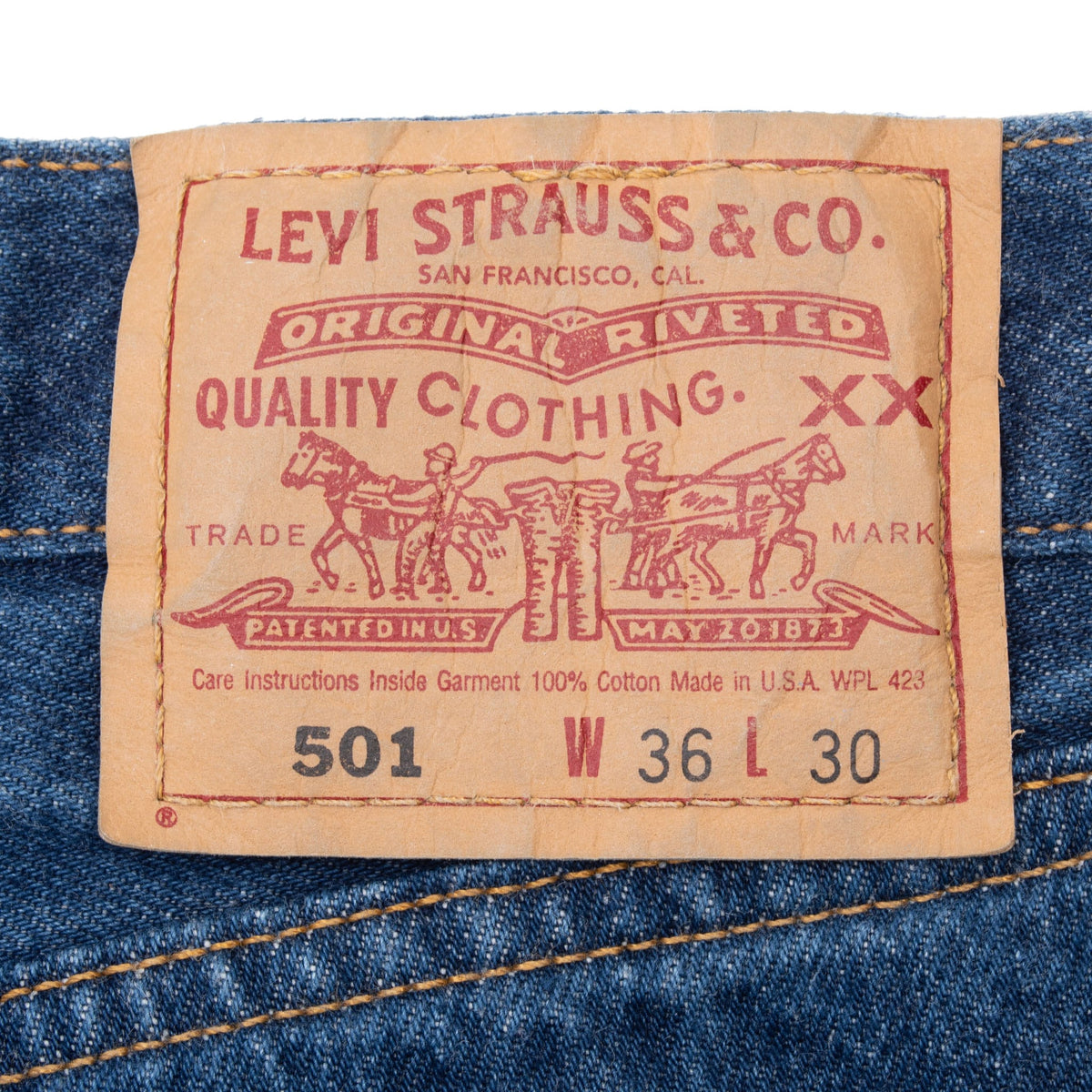 Beautiful Indigo Levis 501 Jeans 1990s Made in USA with Medium Dark Wash.
Size on tag 36X30 Actual Size 35X30
Back Button #553