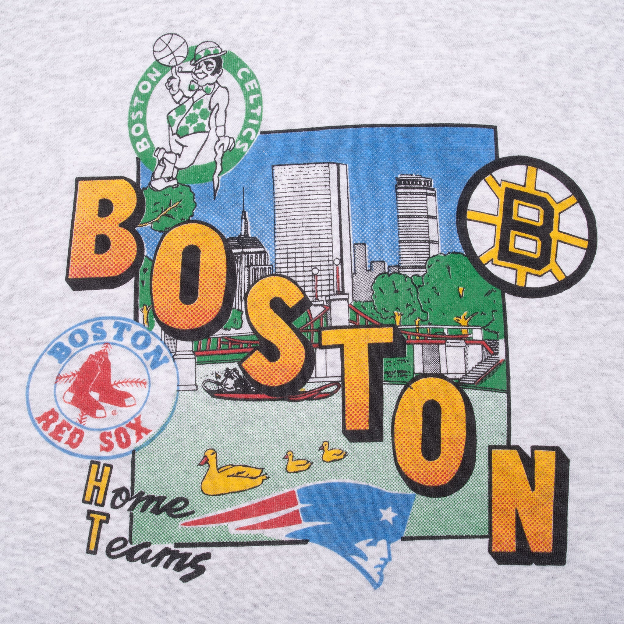 Vintage Boston Home Teams Celtics Bruins Red sox Patriots Sweatshirt 1990S Size XL