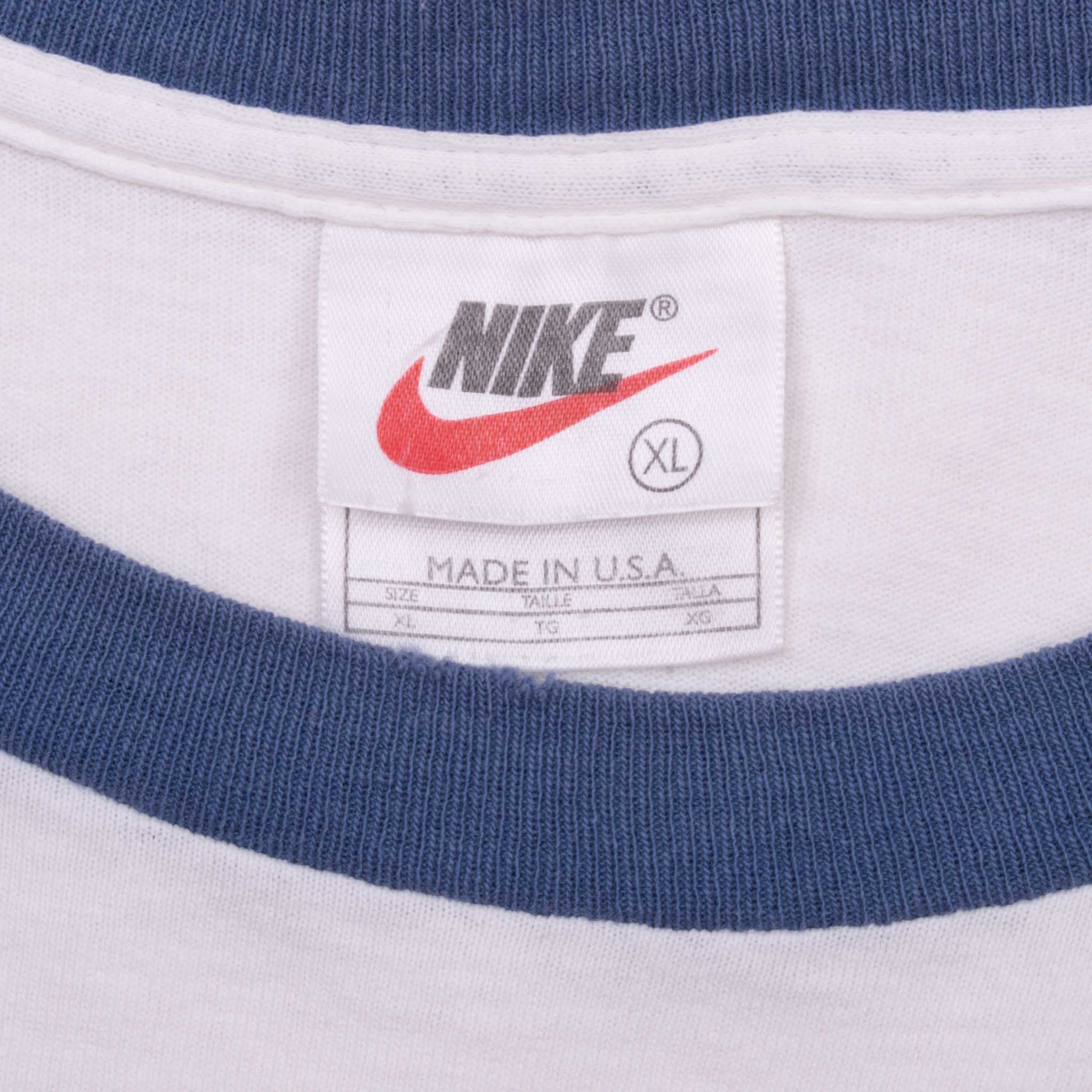 Vintage Nike Spellout White Tee Shirt 1990S Size XL Made In Usa