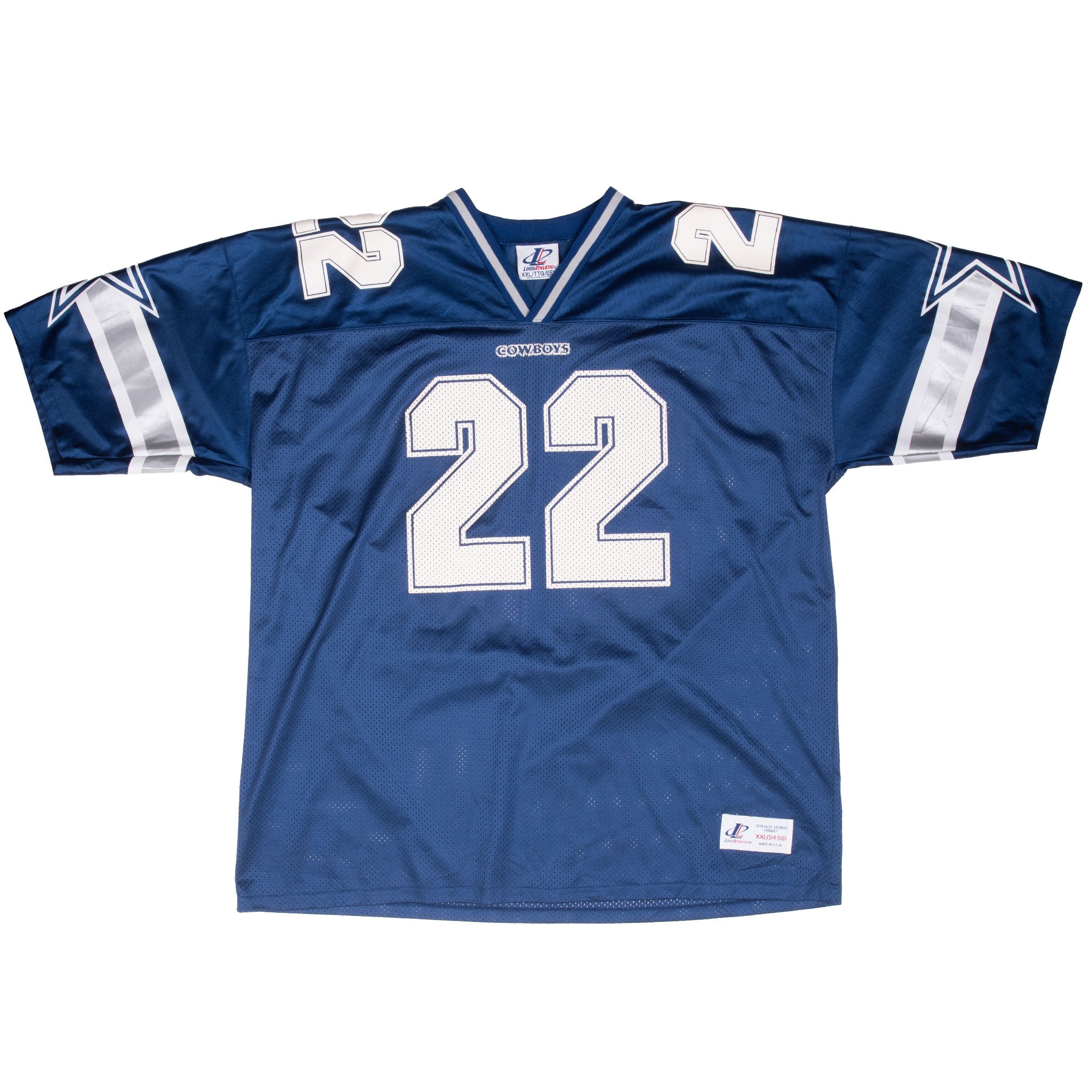 Vintage Nfl Dallas Cowboys E Smith #22 Logo Athletic Jersey 2000S Size 2XL With Single Stitch Sleeves