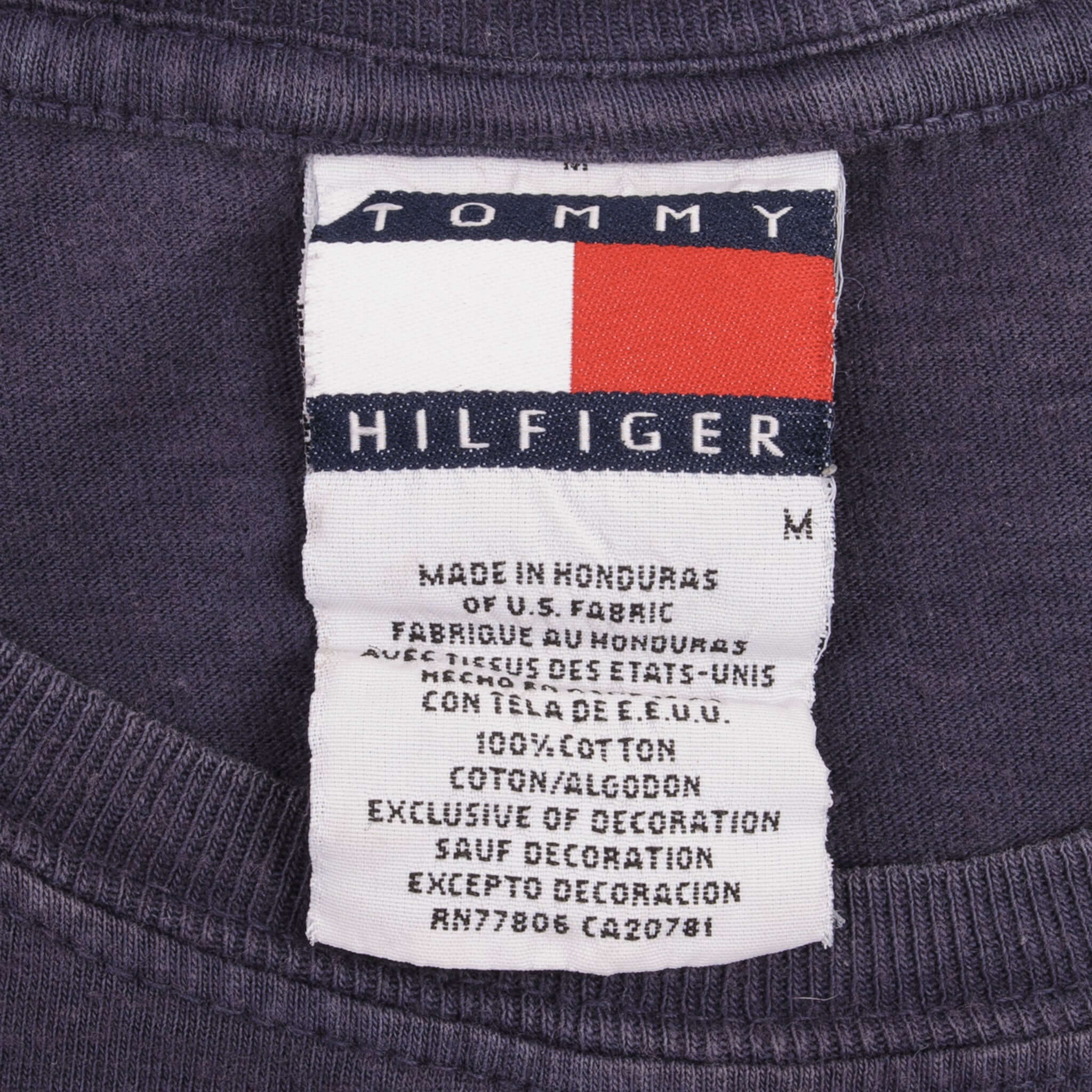 Vintage Tommy Hilfiger All American Gear Blue Tee Shirt 1990S Size Medium