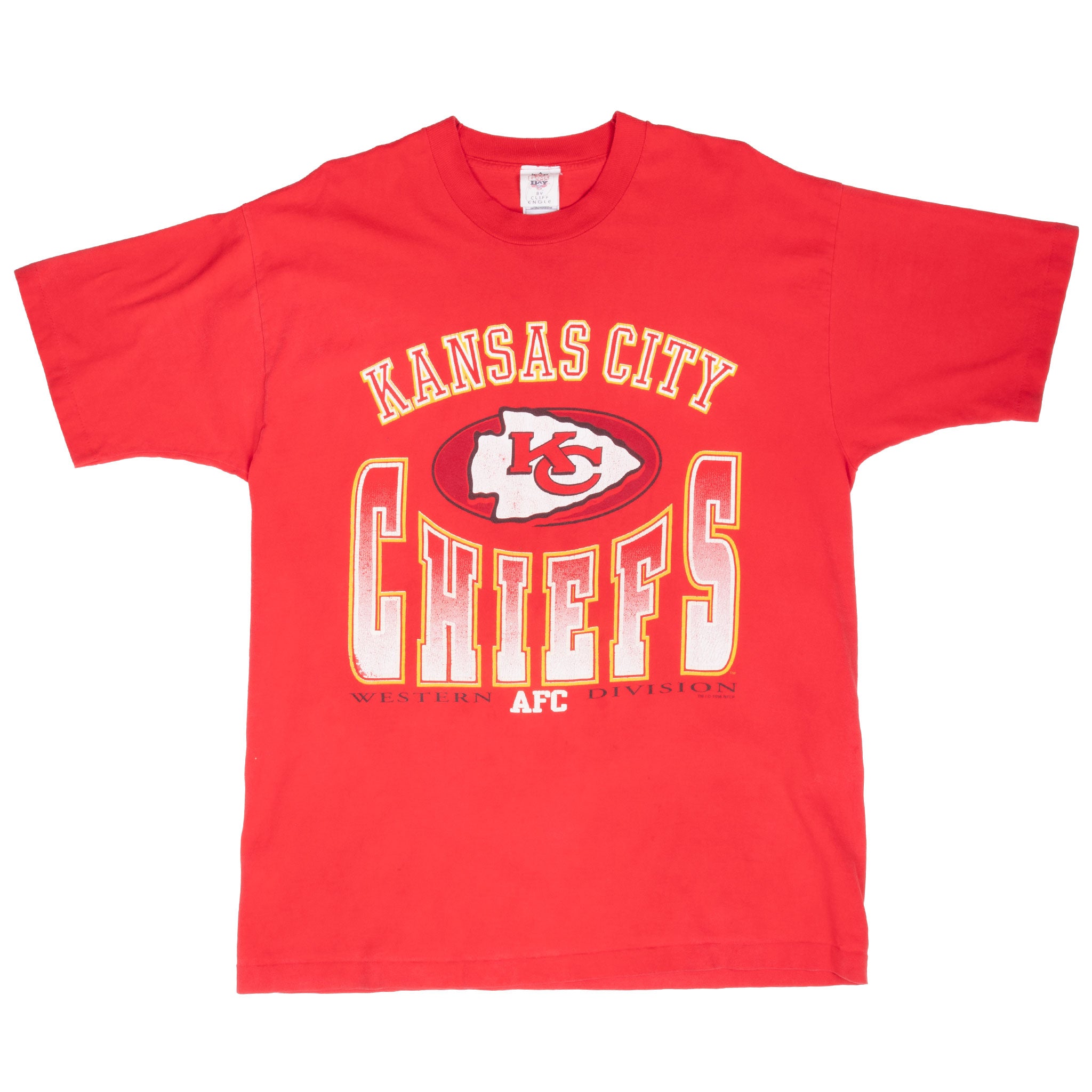 Vintage Nfl Kansas City Chiefs 1996 Tee Shirt Size XL With Single Stitch Sleeves