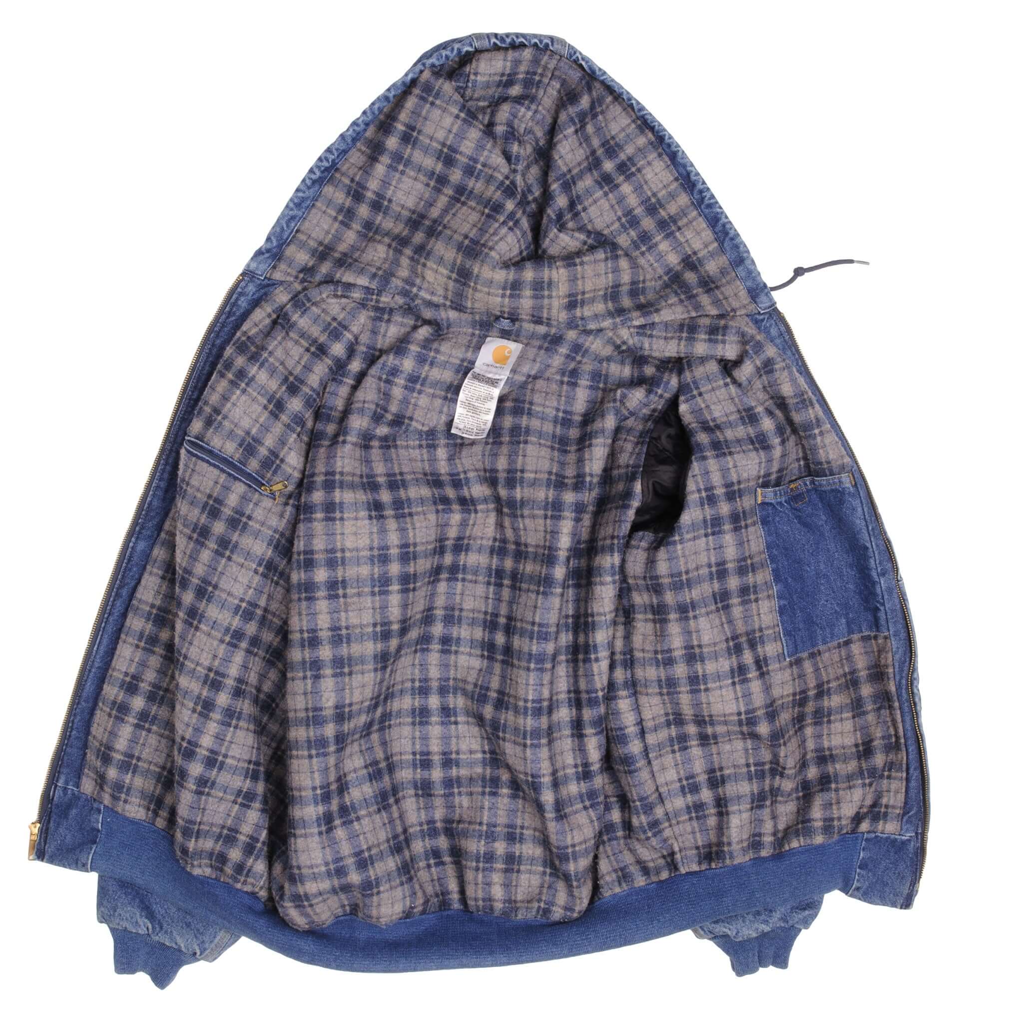 Vintage Carhartt Denim Hooded Jacket J139DST Size XL