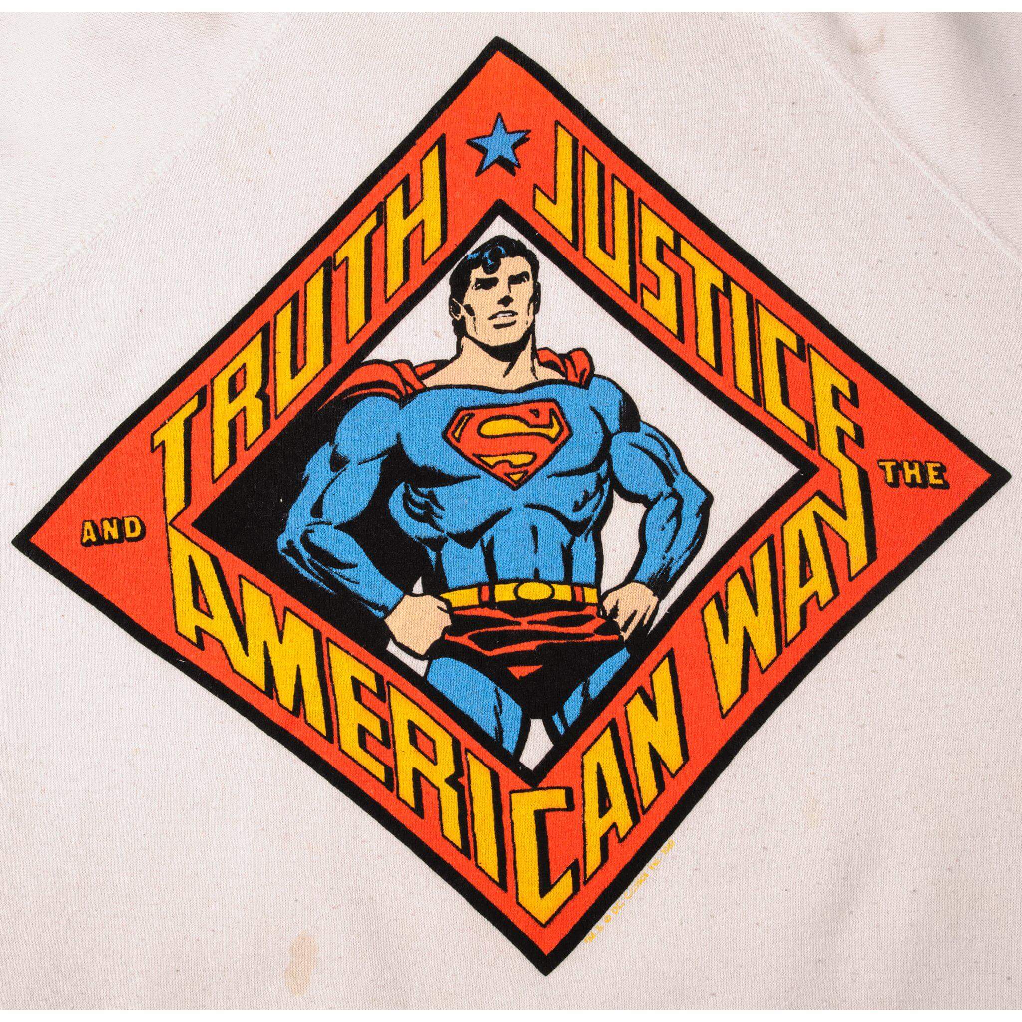 Vintage Superman Truth Justice And The American Way Sweatshirt 1987 Size Large Made In USA.