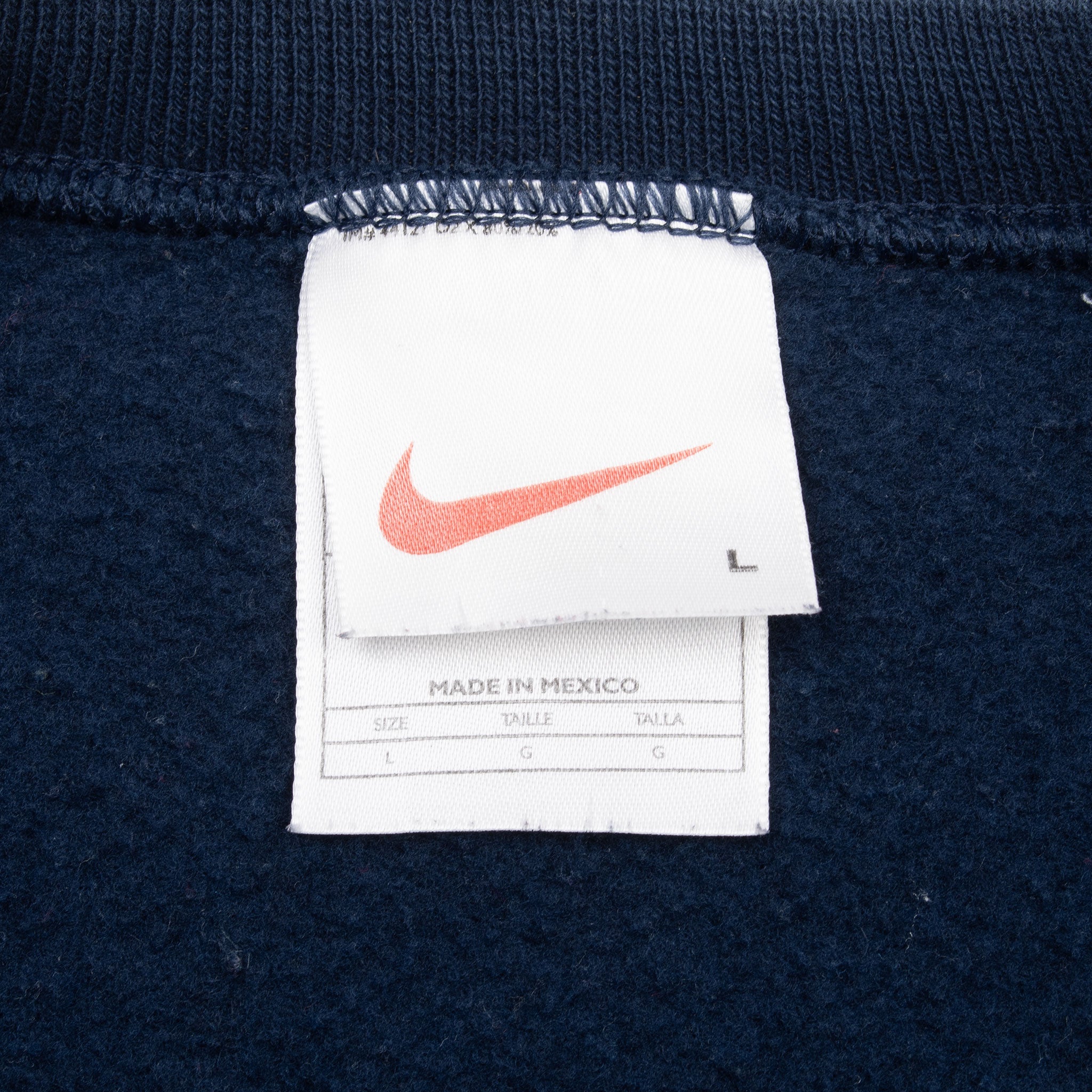 Vintage Nike Classic Swoosh Navy Blue Sweatshirt 1990S Size Large