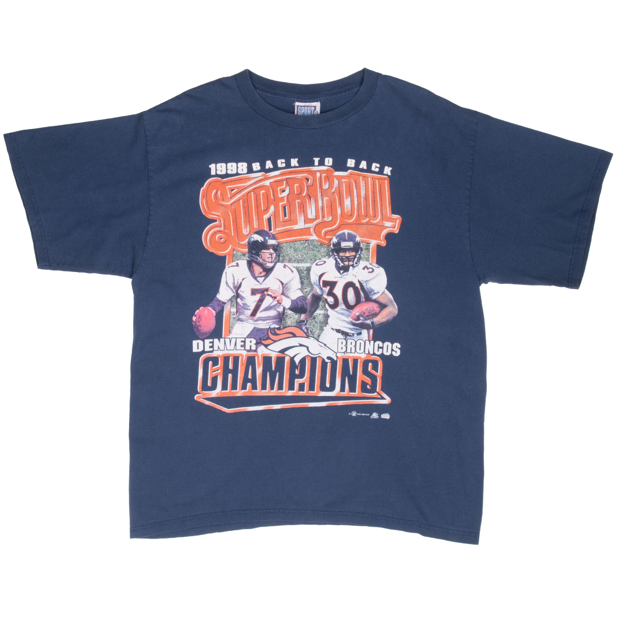 Vintage Nfl Denver Broncos Super Bowl Champions 1998 Tee Shirt Size Large