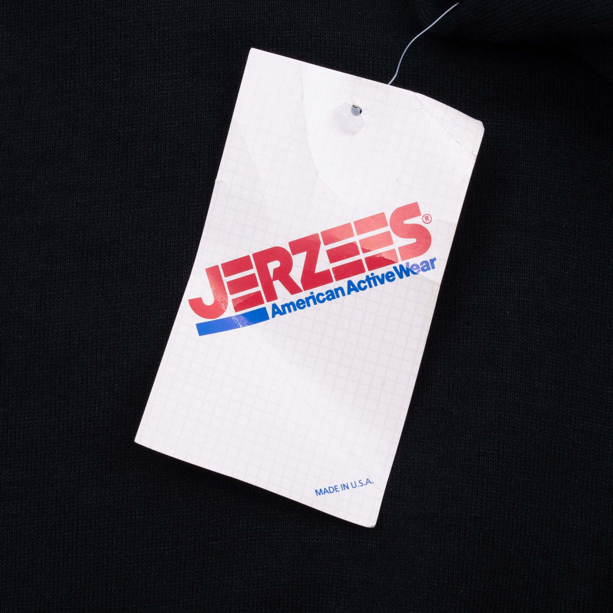 Vintage Jerzees Black Blank Crewneck Sweatshirt 1990 Size Large Made In Usa Deadstock