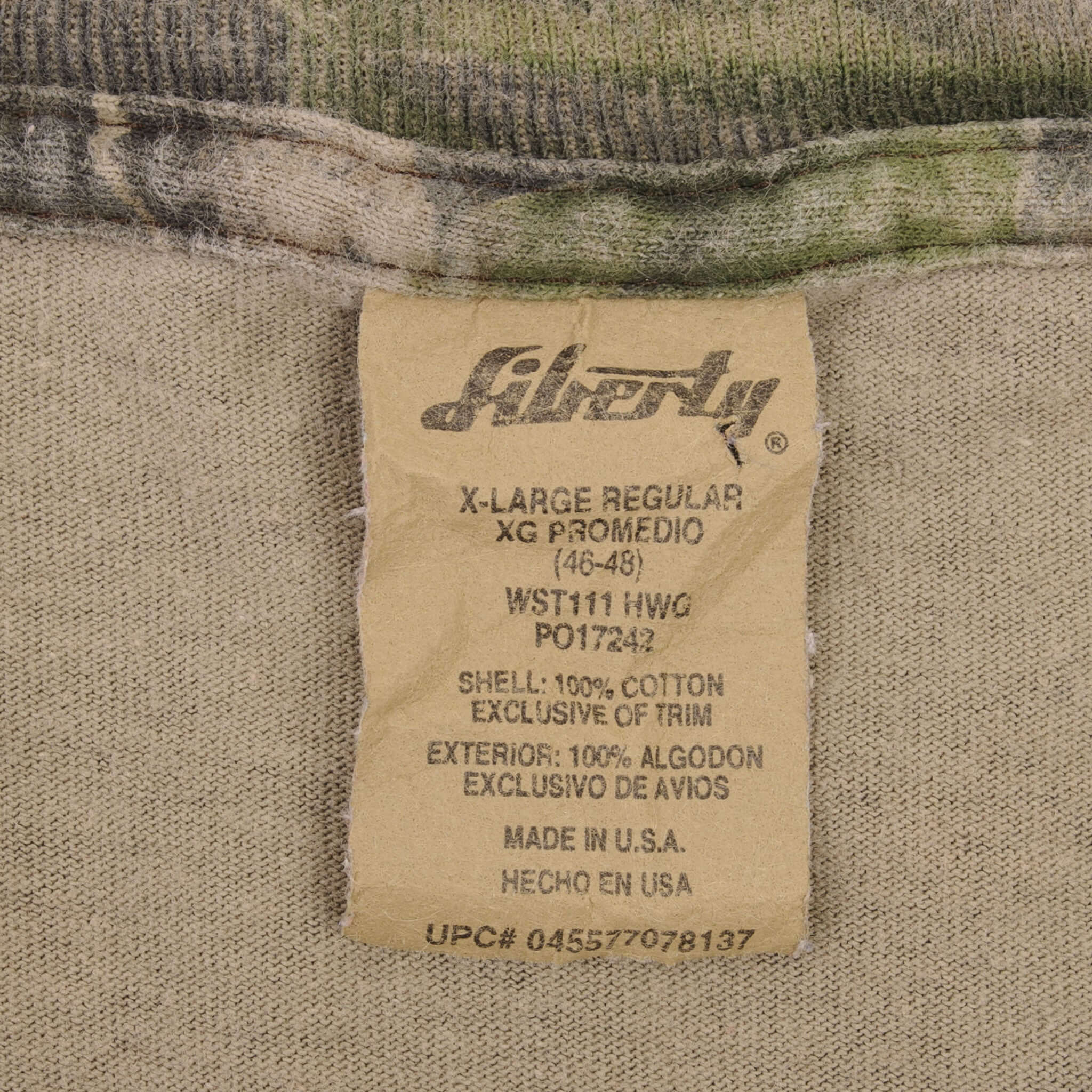 Vintage Hunting Realtree Hardwoods Camo Pocket Tee Shirt 1990S Size XL