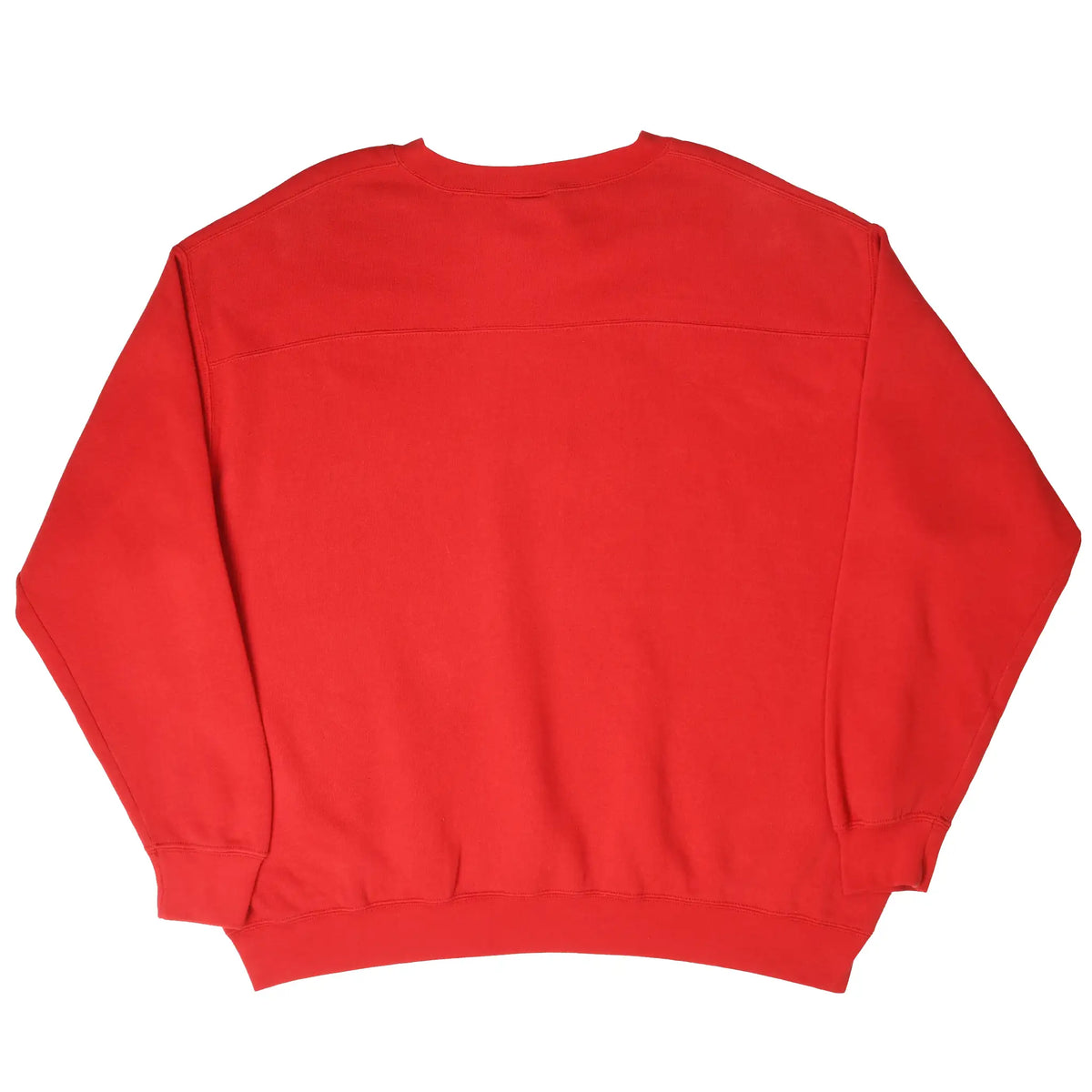 Back of plain red Wisconsin Badgers crewneck sweatshirt