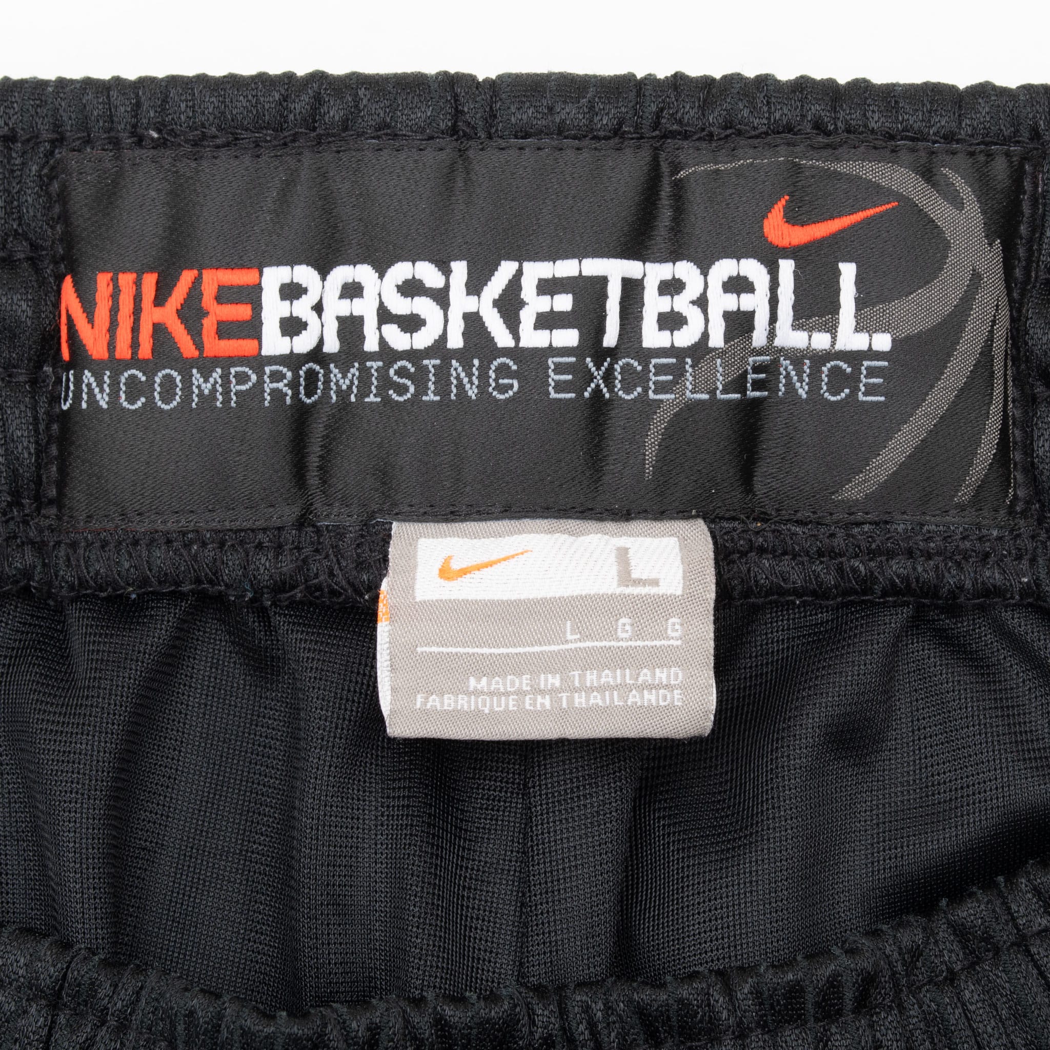 Vintage Nike Swoosh Black And Grey Basketball Shorts 2000S Size Large