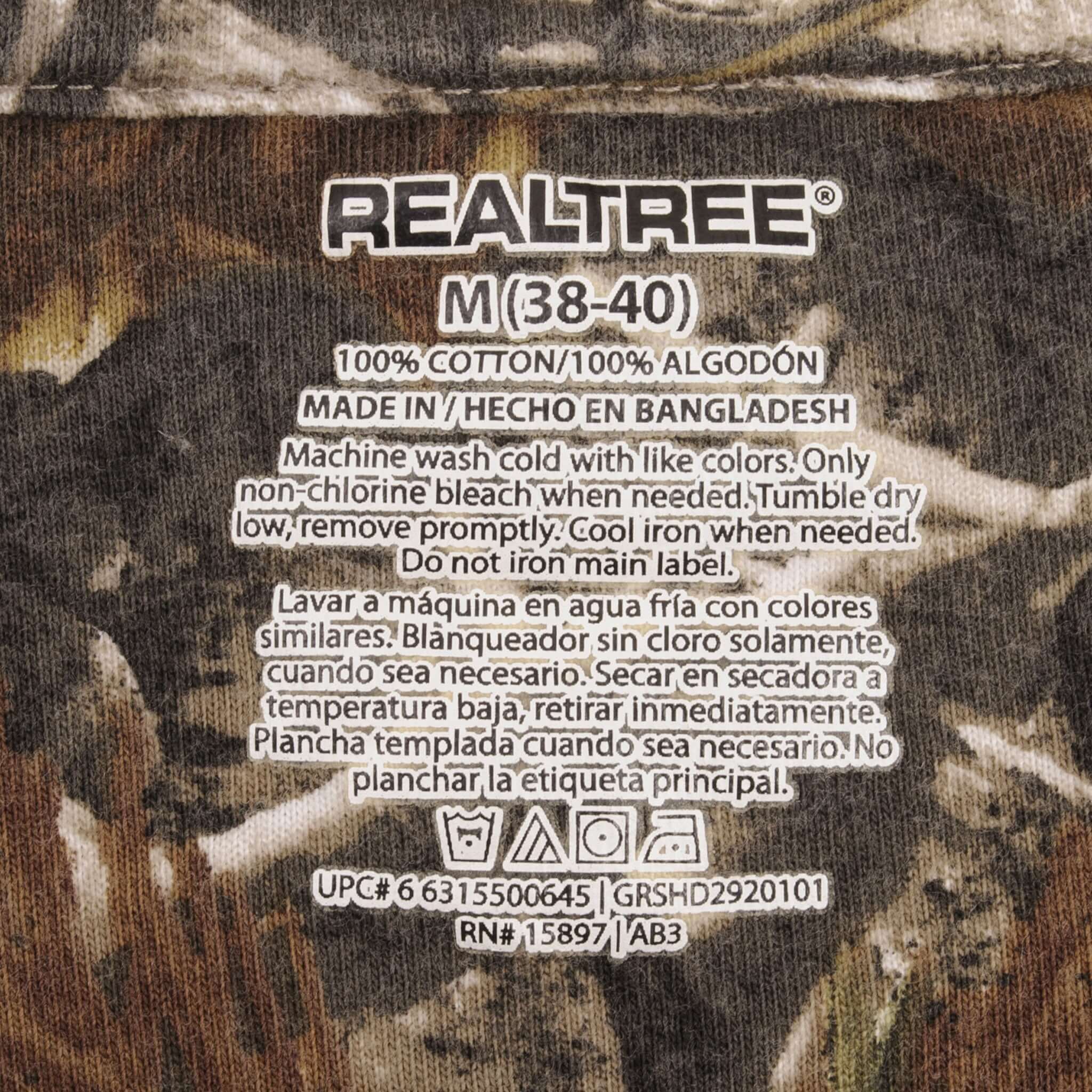 Vintage Hunting Realtree Aphd Camo Long Sleeve Pocket Tee Shirt Size Medium