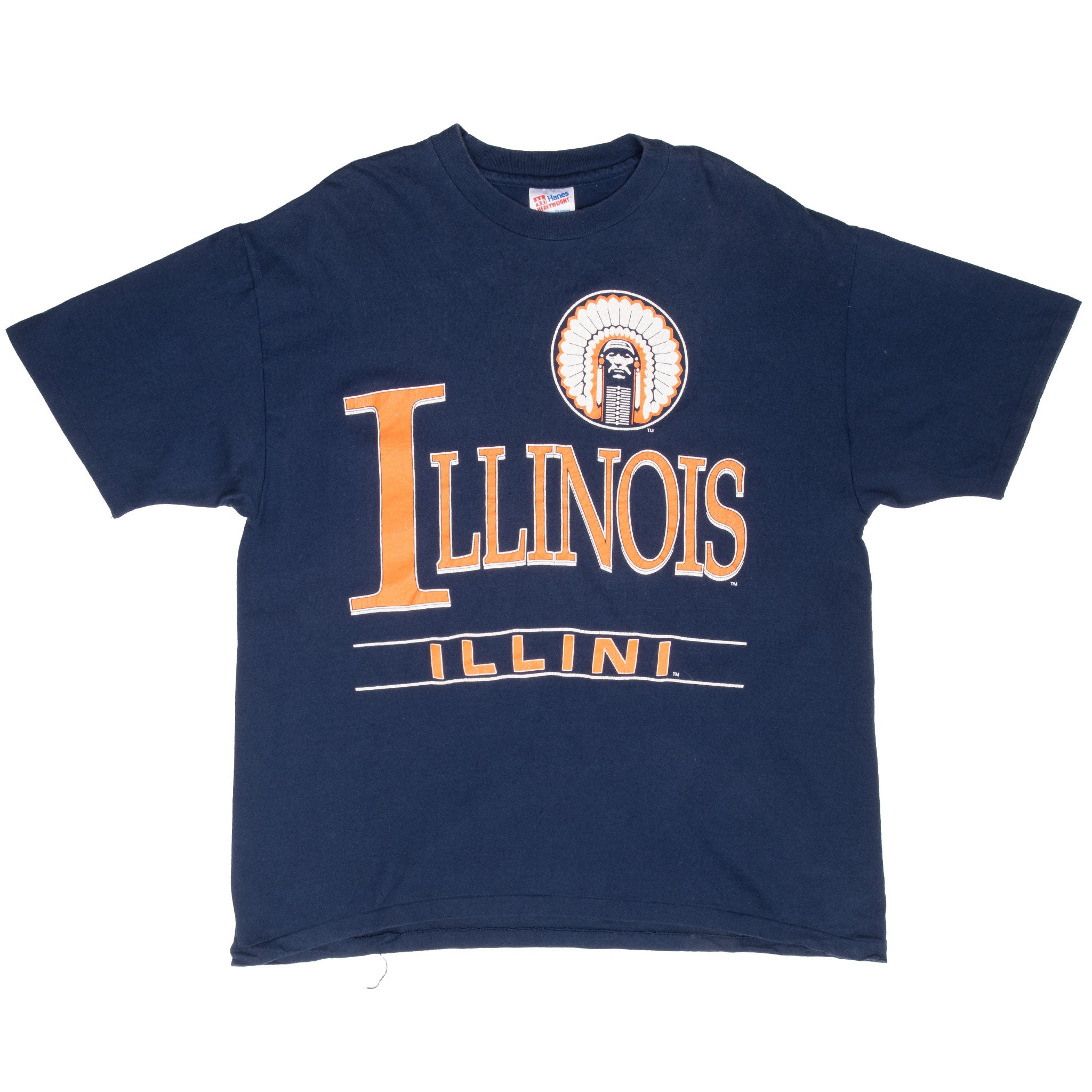 Vintage Illinois University Fighting Illini Tee Shirt 1990S Size XL Made In Usa