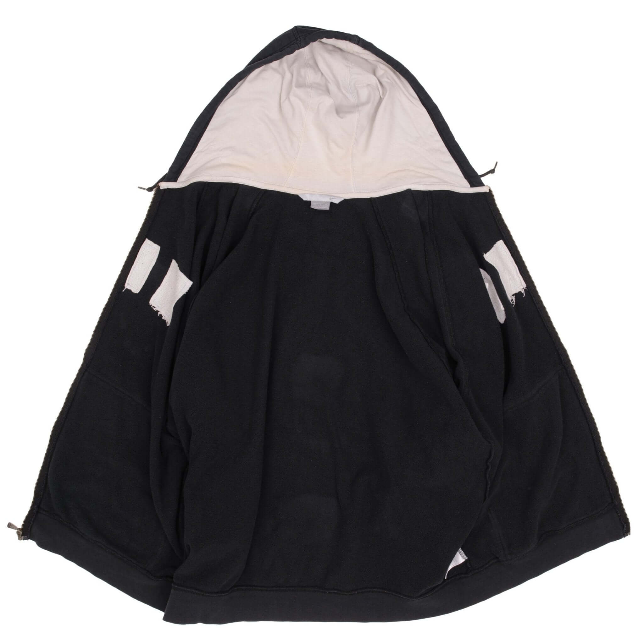 Vintage Nike Spellout Black Full Zip Hoodie Sweatshirt 2000S Size XL