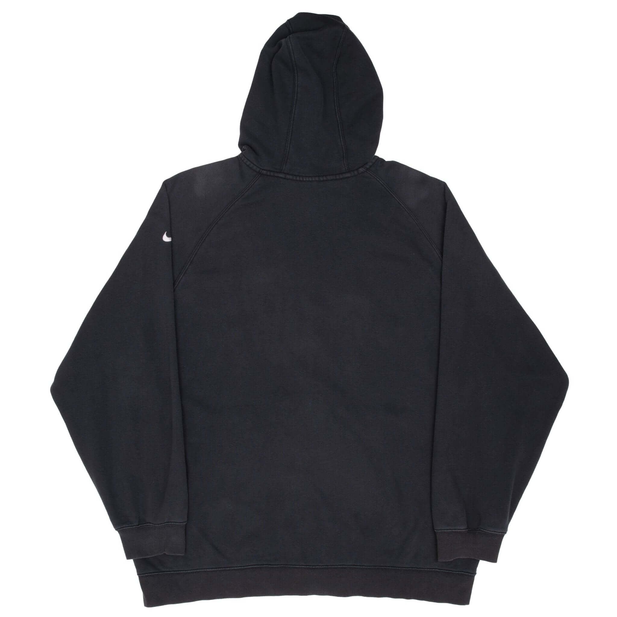 Vintage Nike Spellout Black Full Zip Hoodie Sweatshirt 2000S Size XL