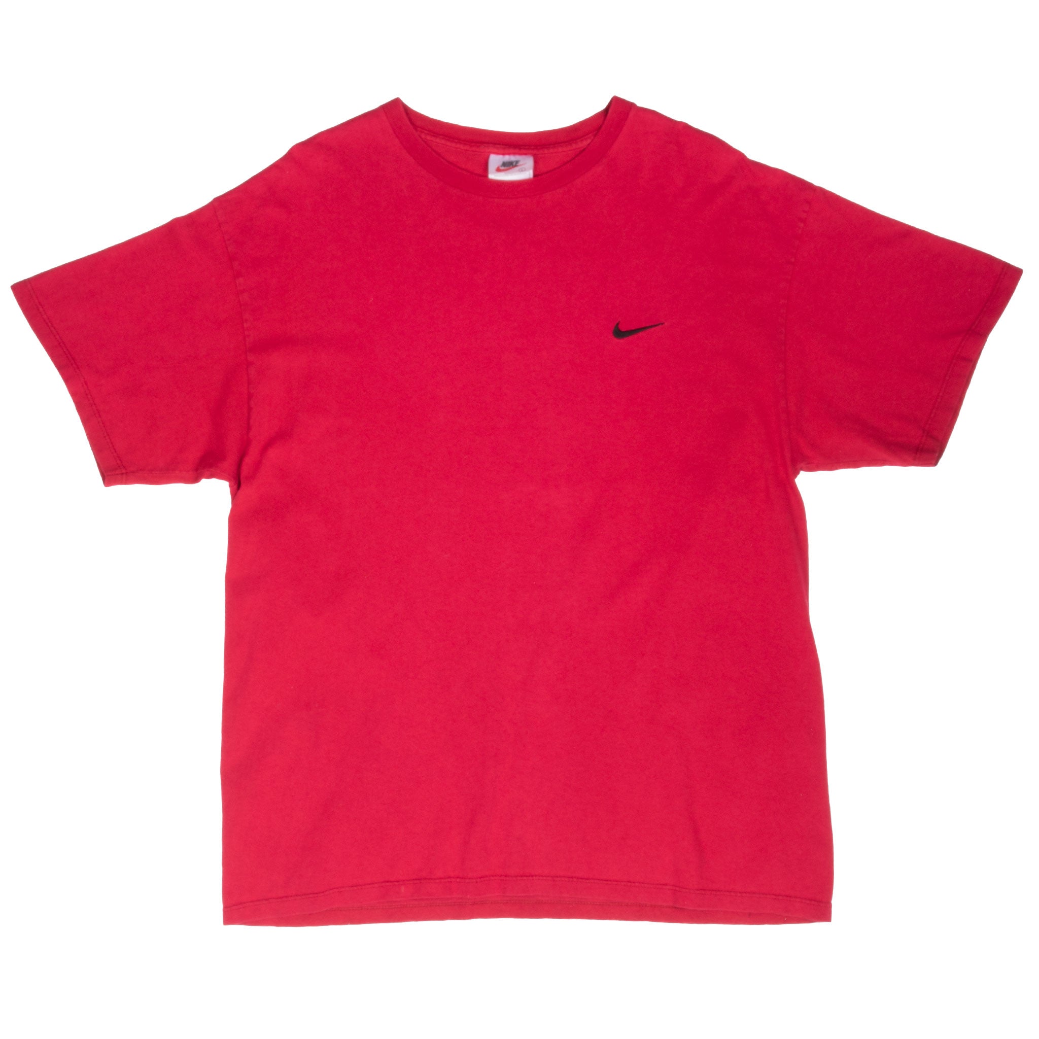 Vintage Nike Classic Swoosh Red Tee Shirt 1990S Size Large Made In Usa