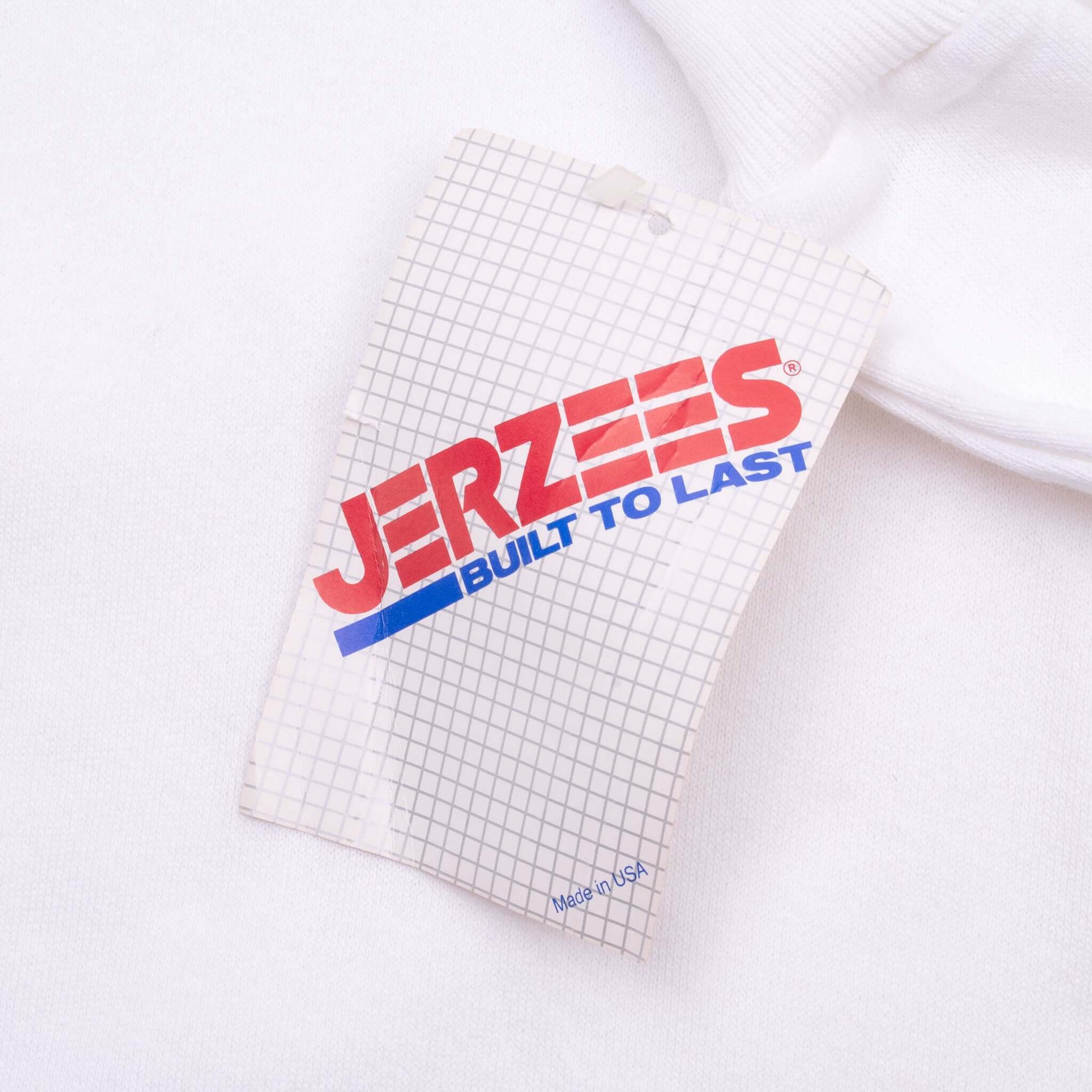 Vintage Jerzees White Blank Crewneck Sweatshirt 1990S Size Small Made In Usa Deadstock