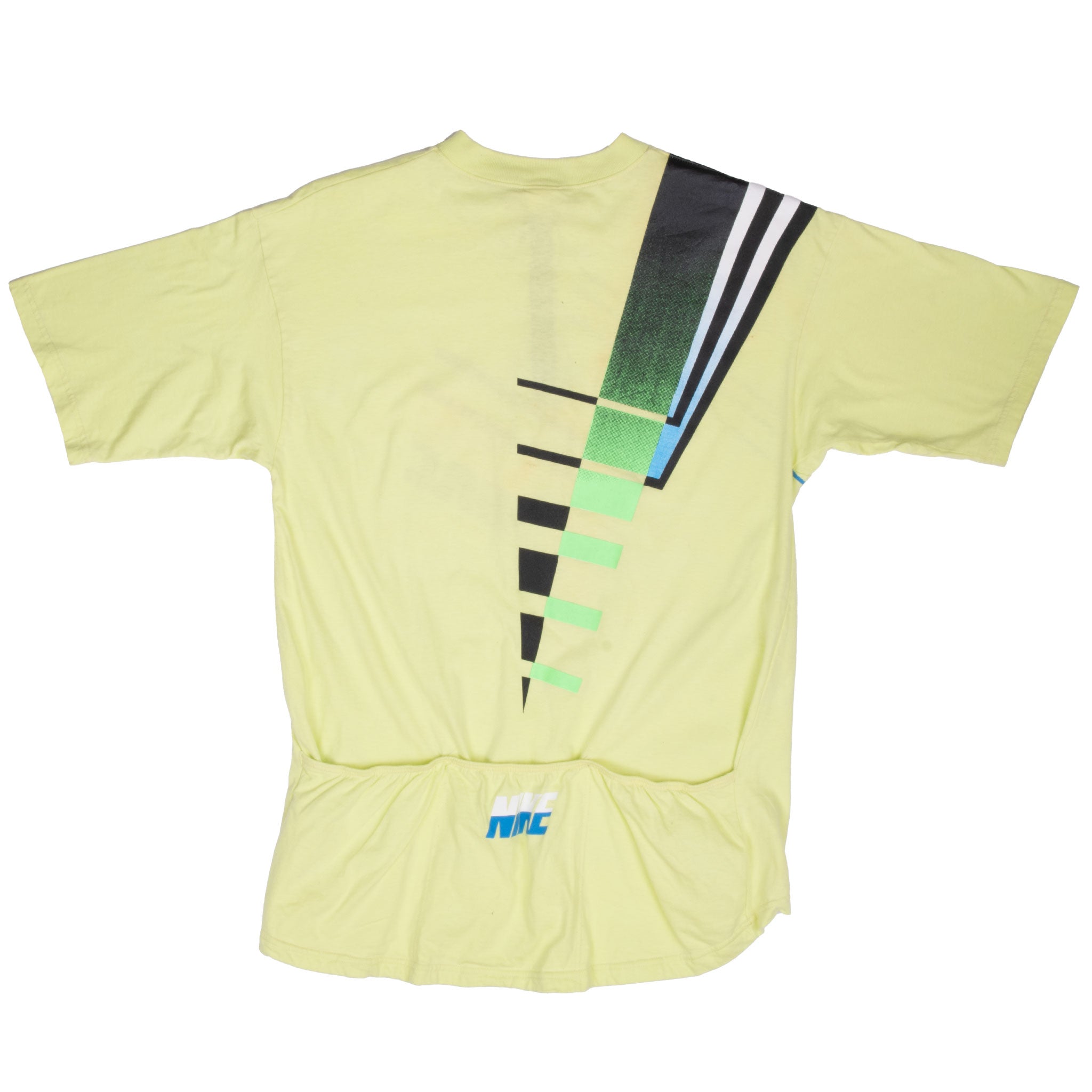 Vintage Nike Lime Cycling Jersey Tee Shirt 1980S Size Medium Made In USA