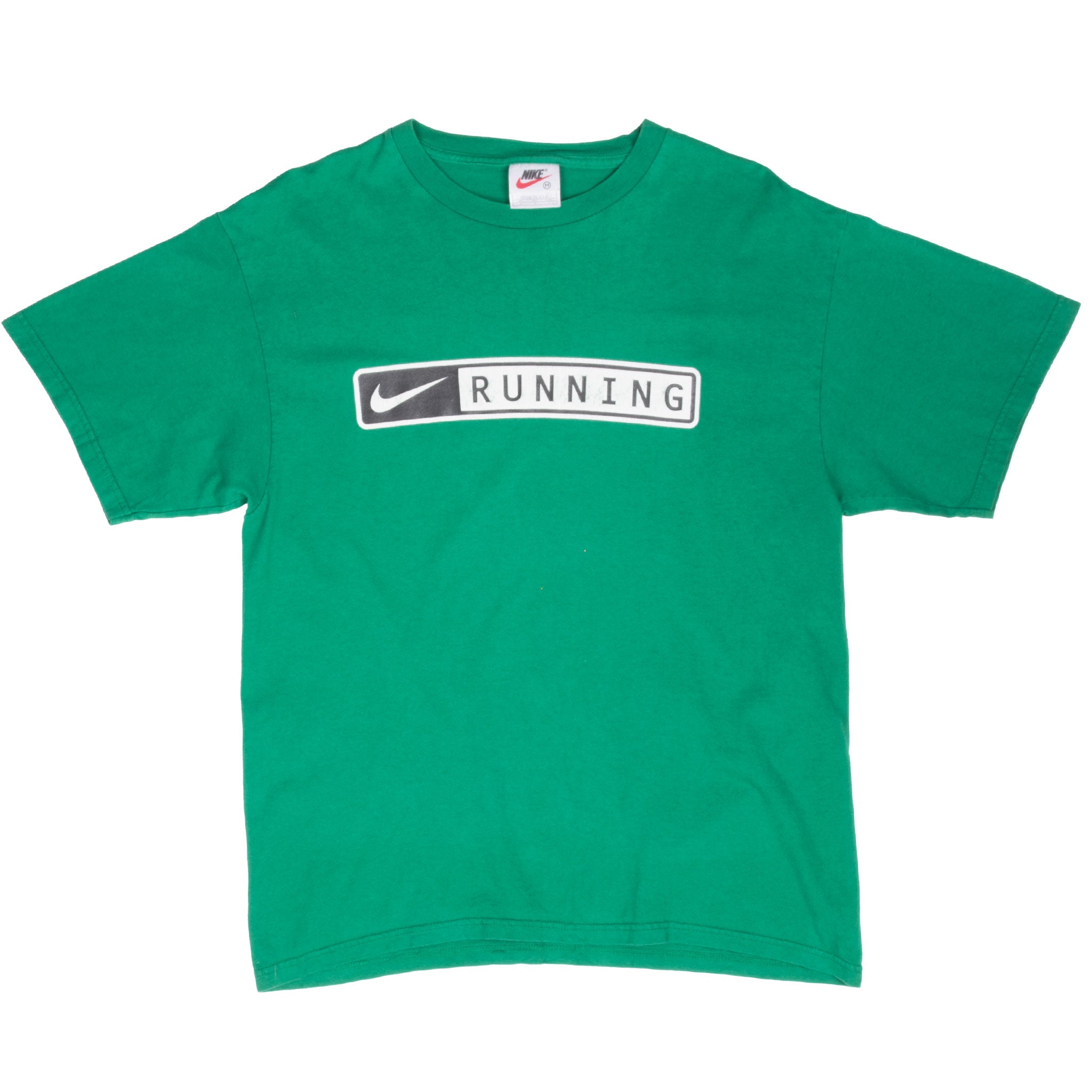 Vintage Nike Running Green Tee Shirt 1990S Size Medium Made In Usa