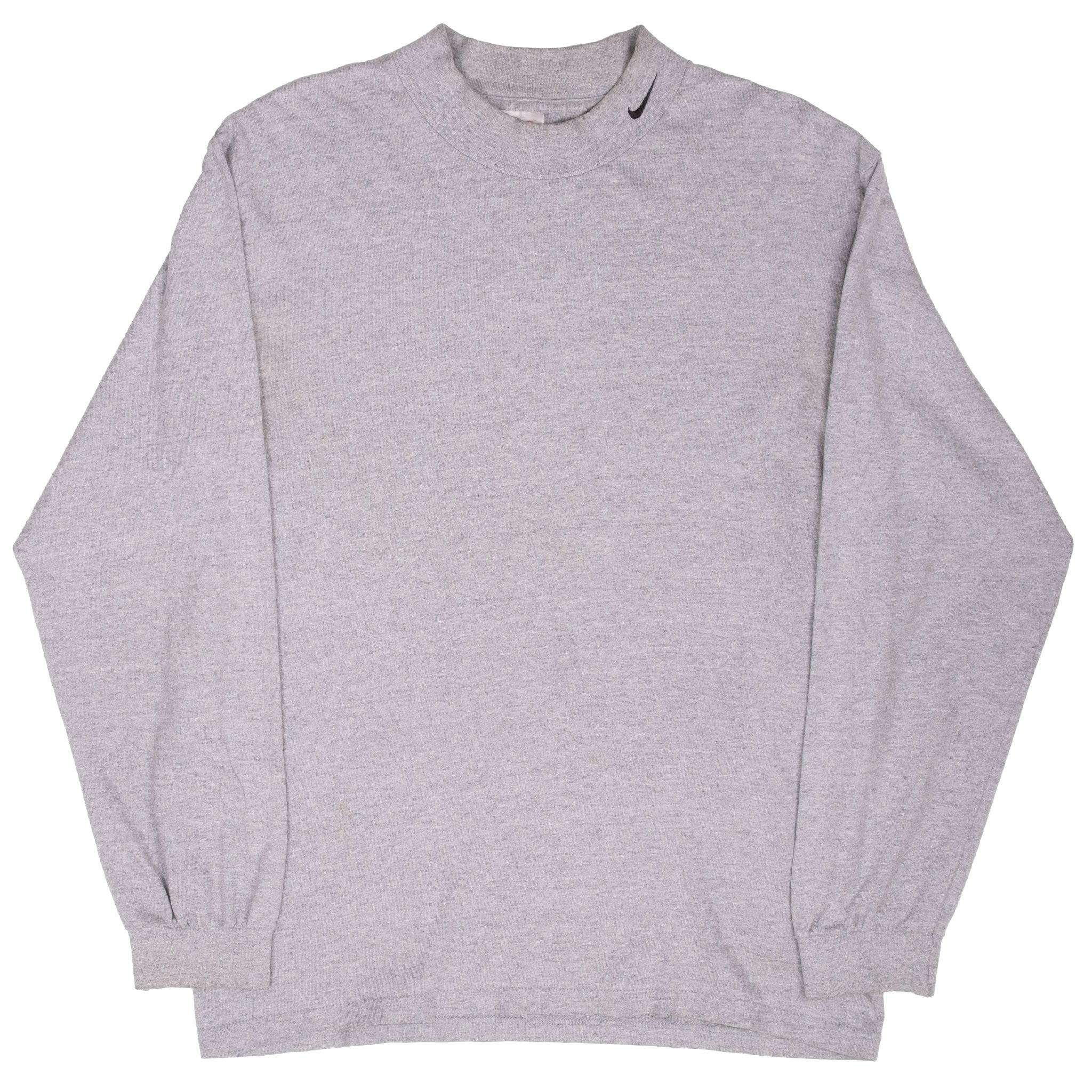 VINTAGE NIKE LONG SLEEVE TURTLE NECK GREY TEE SHIRT 1990S MEDIUM