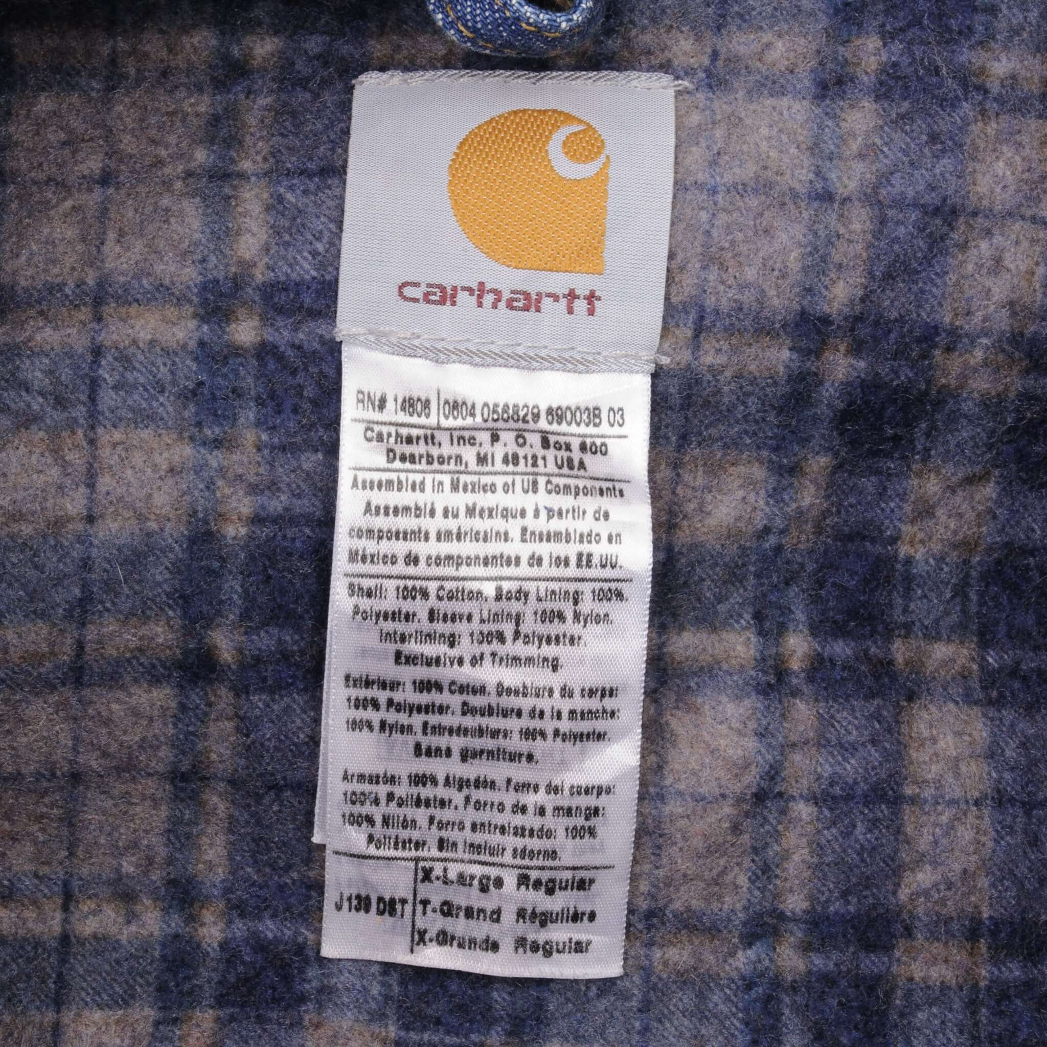 Vintage Carhartt Denim Hooded Jacket J139DST Size XL