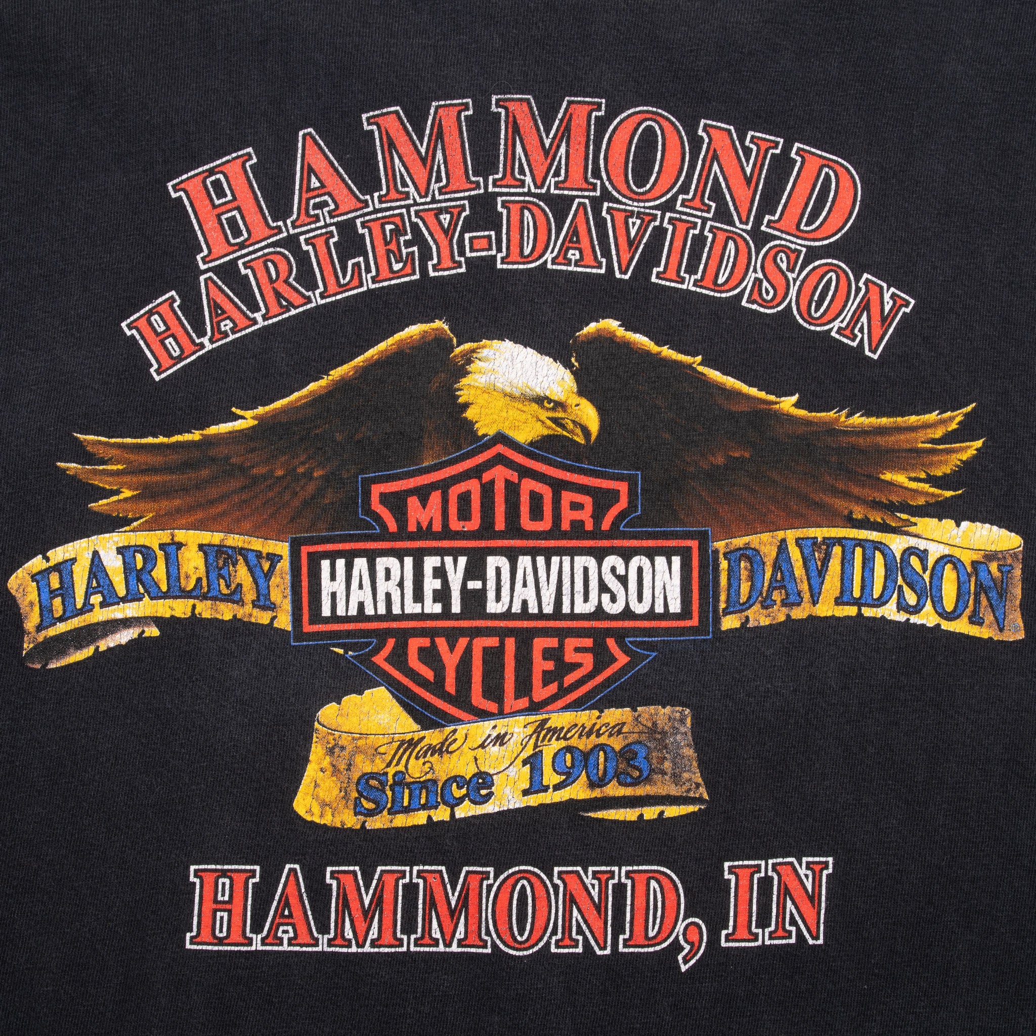 Vintage Harley Davidson Hammond Indiana 1999 Tee Shirt Size 3XL Made In Usa