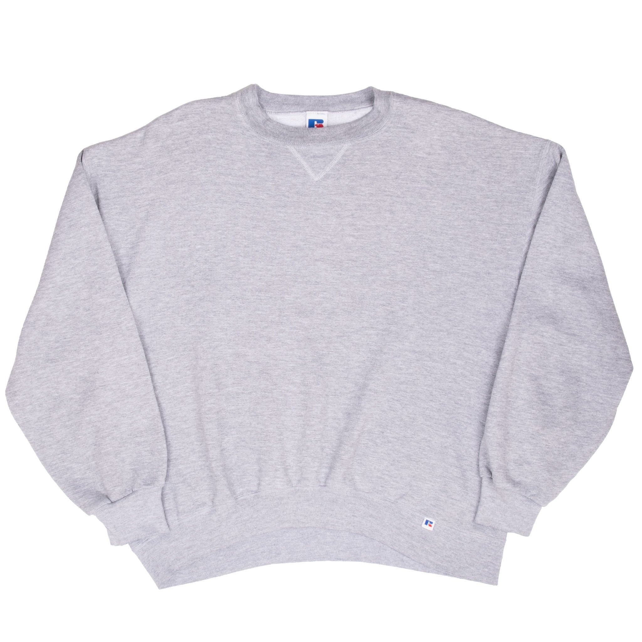 Vintage Russell Athletic Blank Grey Sweatshirt 1990S Size XL Made In Usa