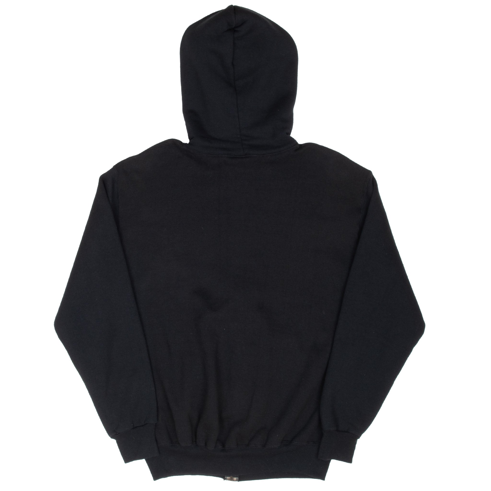 Vintage Russell Athletic Blank Black Full Zip Hoodie Sweatshirt 1990S Size Large Made In Usa