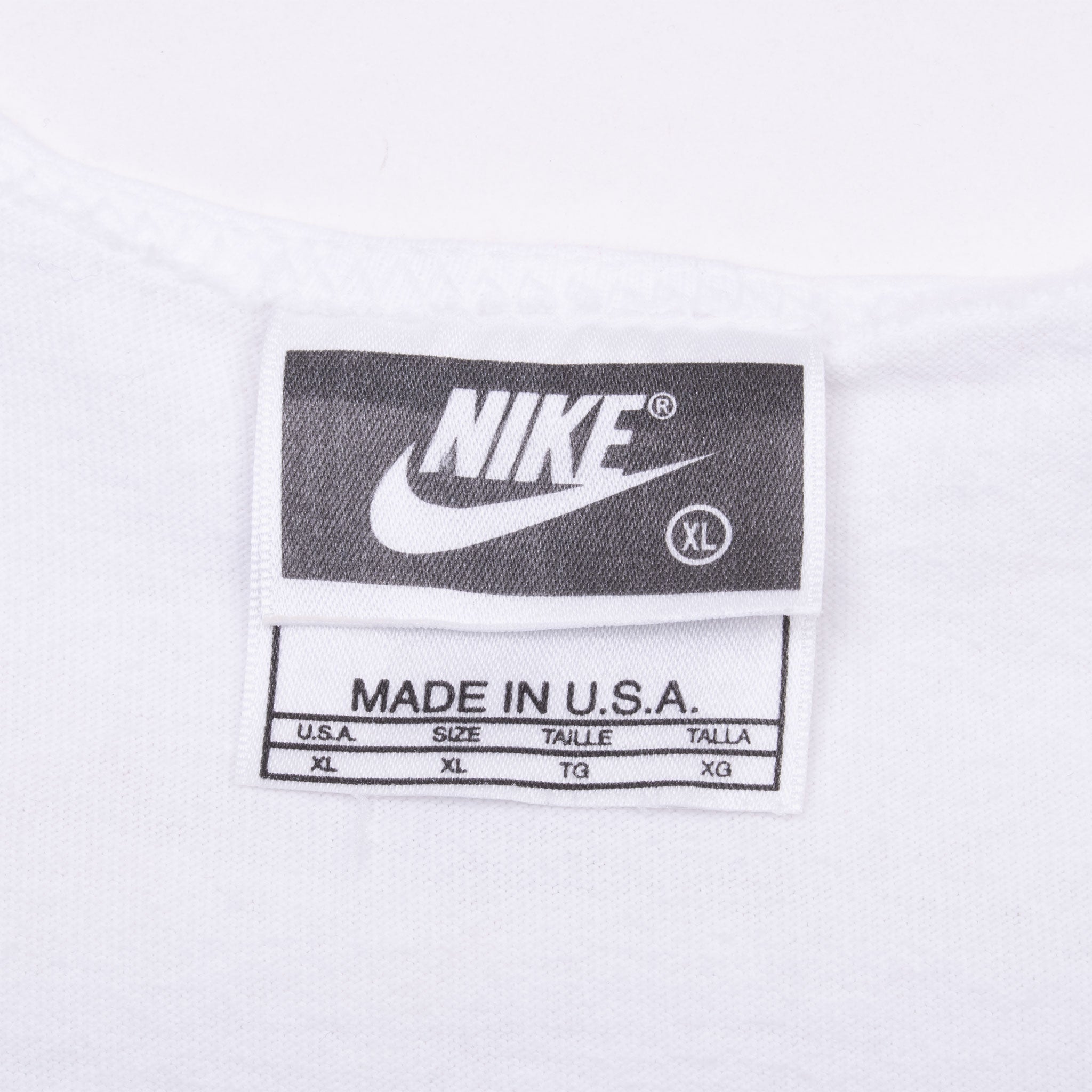 Vintage Nike Spellout White Tank Top Tee Shirt 1990S Size XL Made In Usa