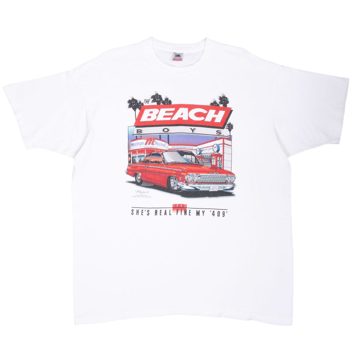 Vintage Beach Boys She's Real Fine My 409 Tee Shirt 1995 Size 2Xl Made In Usa With Single Stitch Sleeves