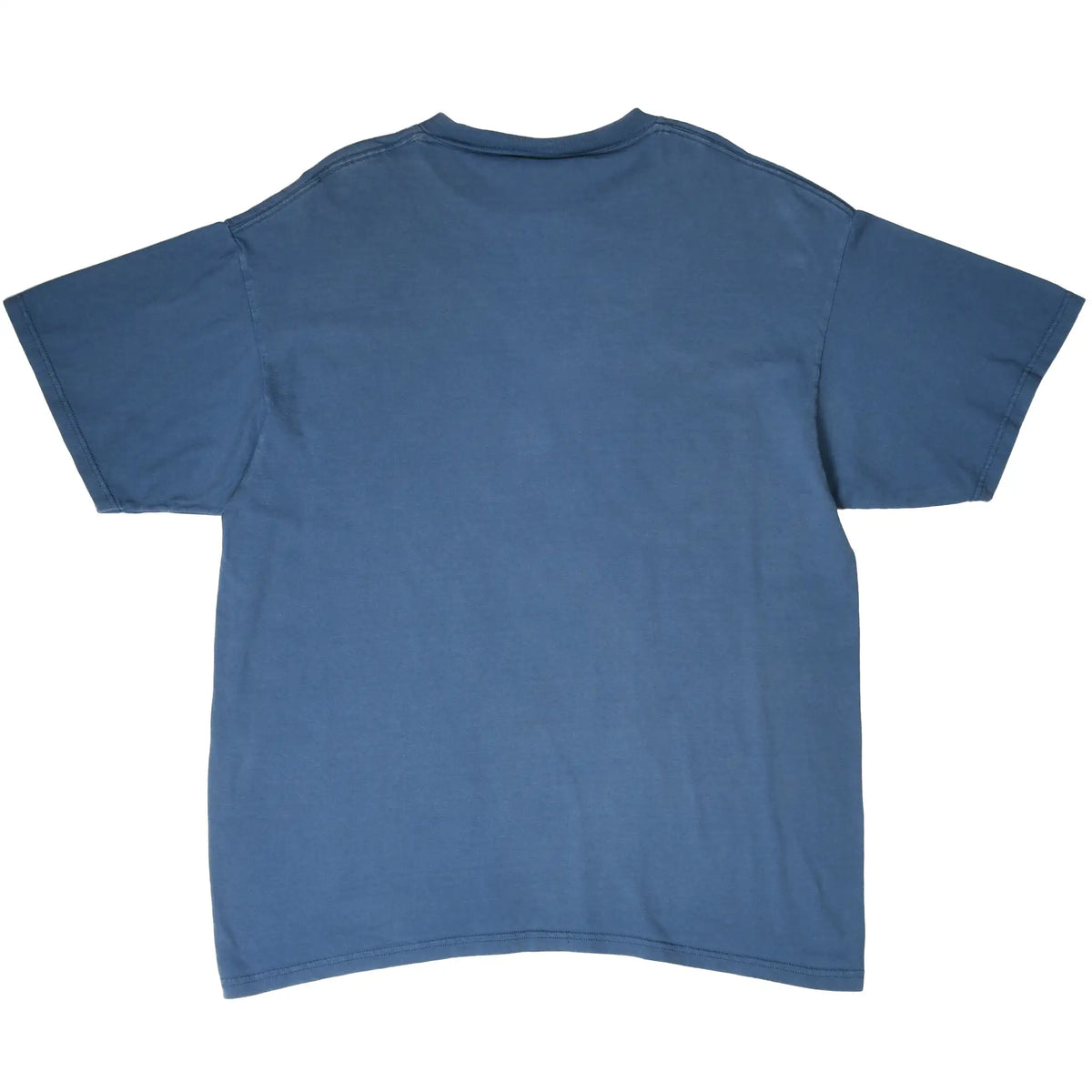 Back view of plain blue-grey Nike short-sleeve T-shirt