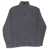 Polo Ralph Lauren Dark Grey Quarter 1/4 Zip Sweater Size Medium