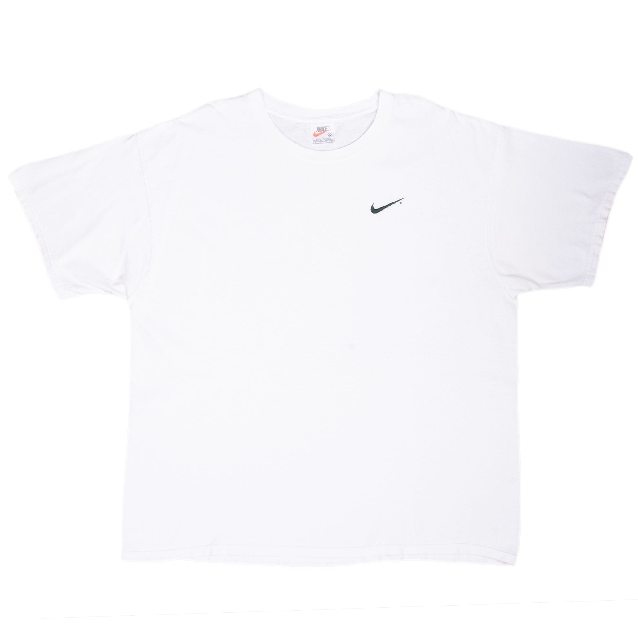 Vintage Nike Classic Swoosh White Tee Shirt 1990S Size XL Made In Usa