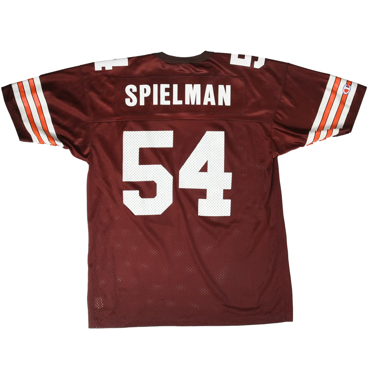 Back of brown Cleveland Browns jersey with Spielman name and white number 54