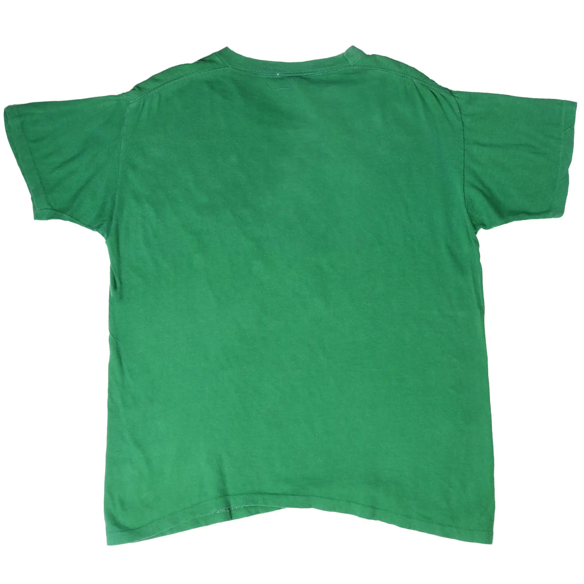 Back of plain green short-sleeve Peanuts T-shirt