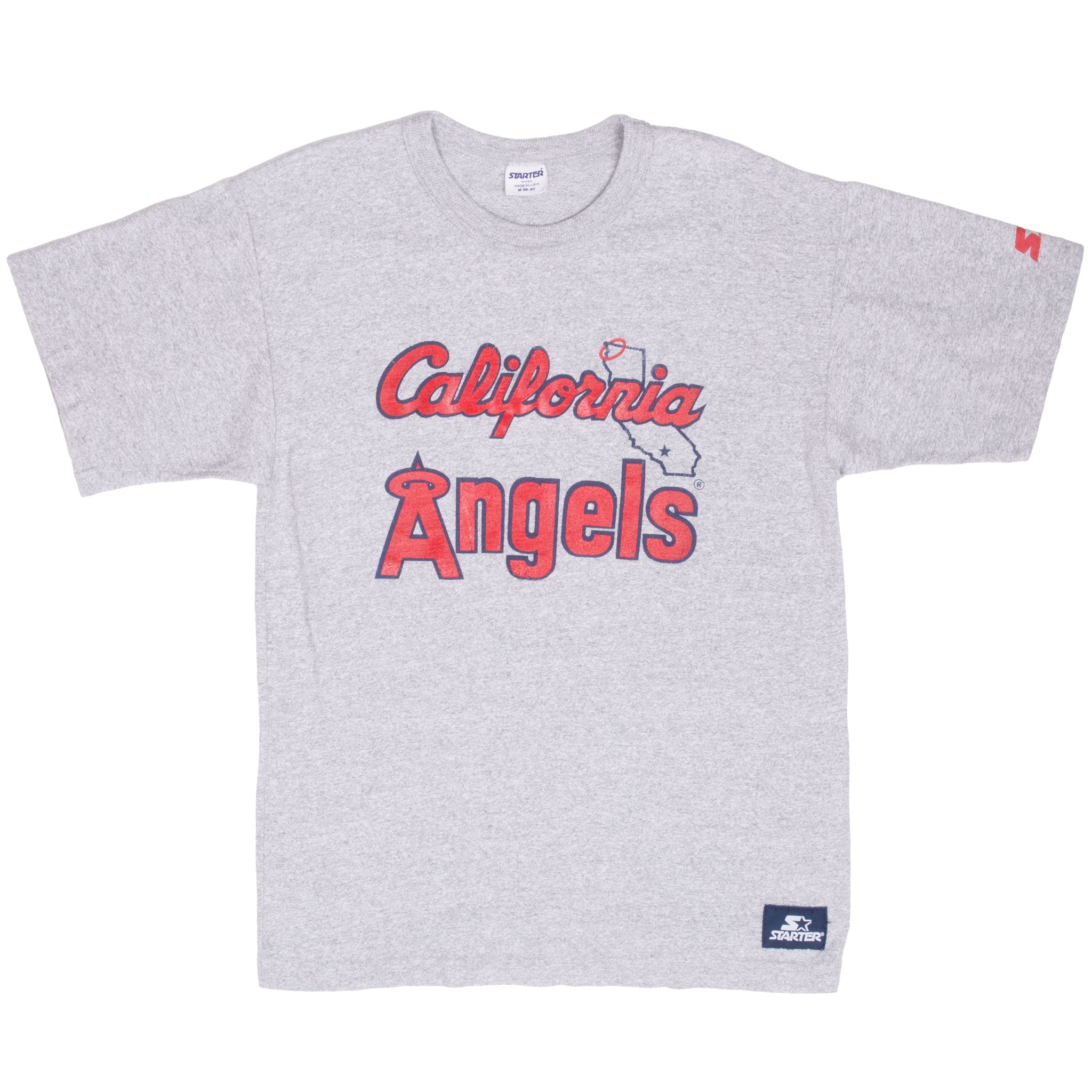 Vintage Mlb California Angels Starter Tee Shirt Early 1990S Size Medium Made In Usa With Single Stitch Sleeves