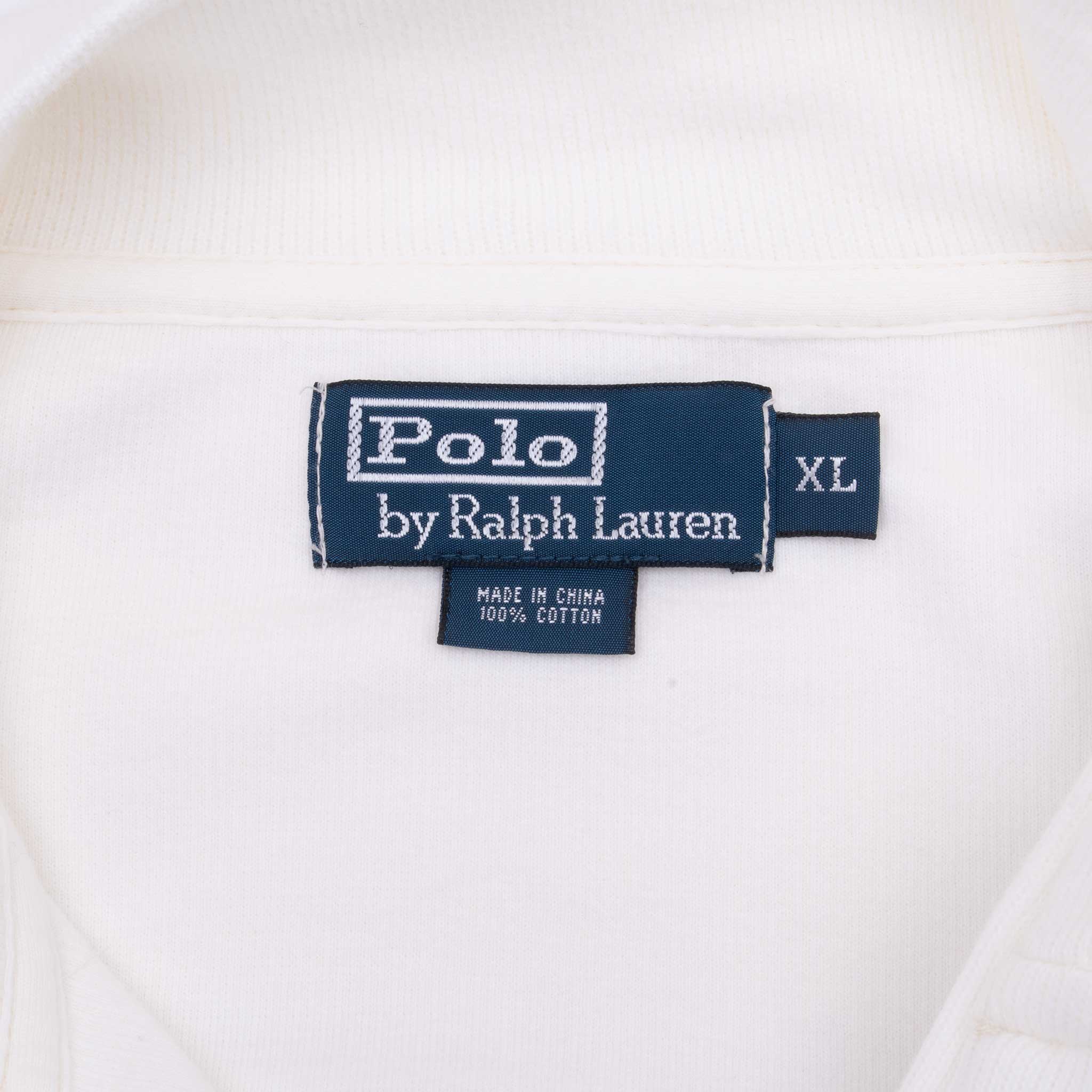 Vintage Polo Ralph Lauren Ivory 1990S Quarter 1/4 Zip Sweater Size XL
