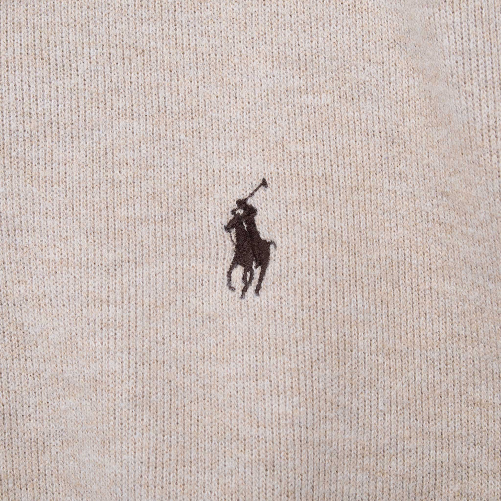 Vintage Polo Ralph Lauren Beige 1990S Quarter 1/4 Zip Sweater Size 2XL