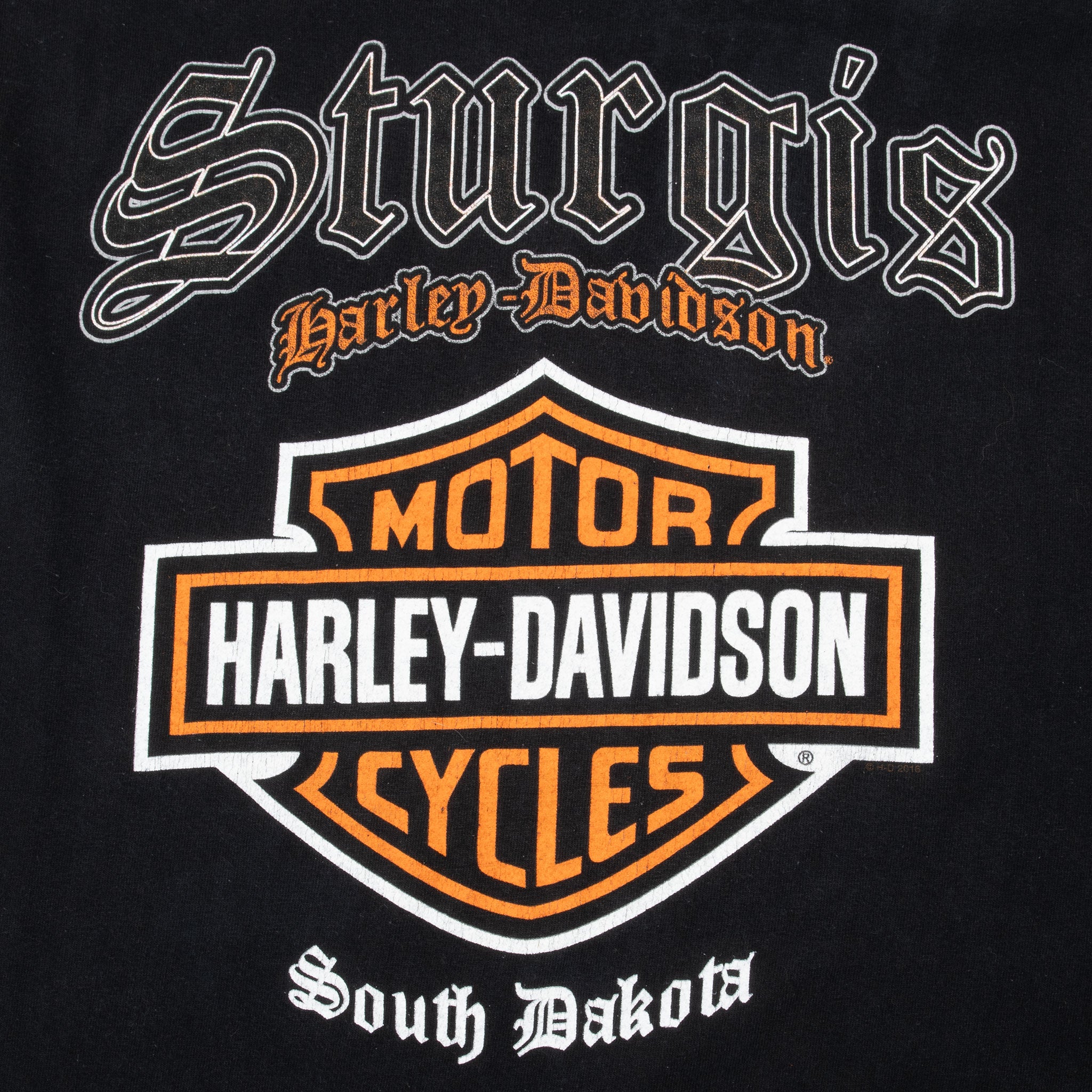 Vintage Harley Davidson Sturgis North Dakota 2015 Tee Shirt Size Large