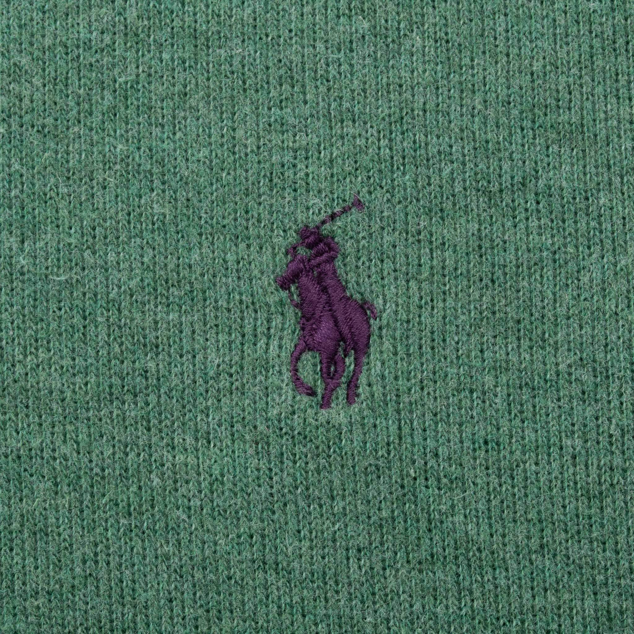 Vintage Polo Ralph Lauren Green Quarter 1/4 Zip Sweater 1990S Size XL
