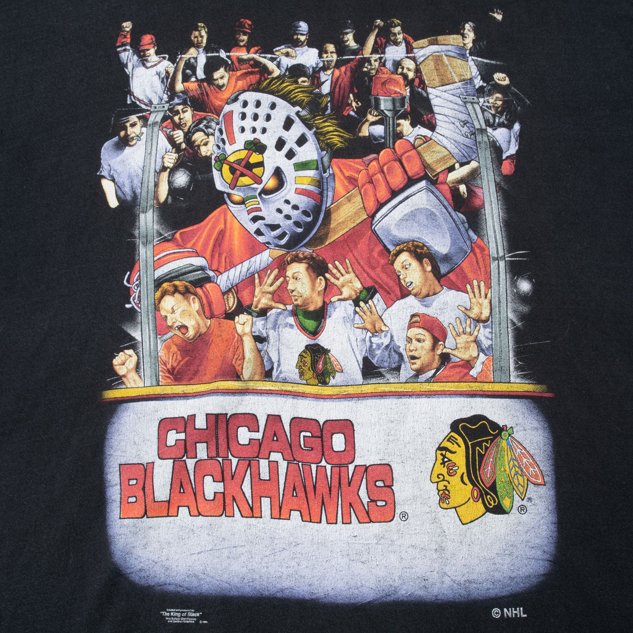 Vintage Nhl Chicago Blackhawks Tee Shirt 1995 Size XL Made In Usa With Single Stitch Sleeves