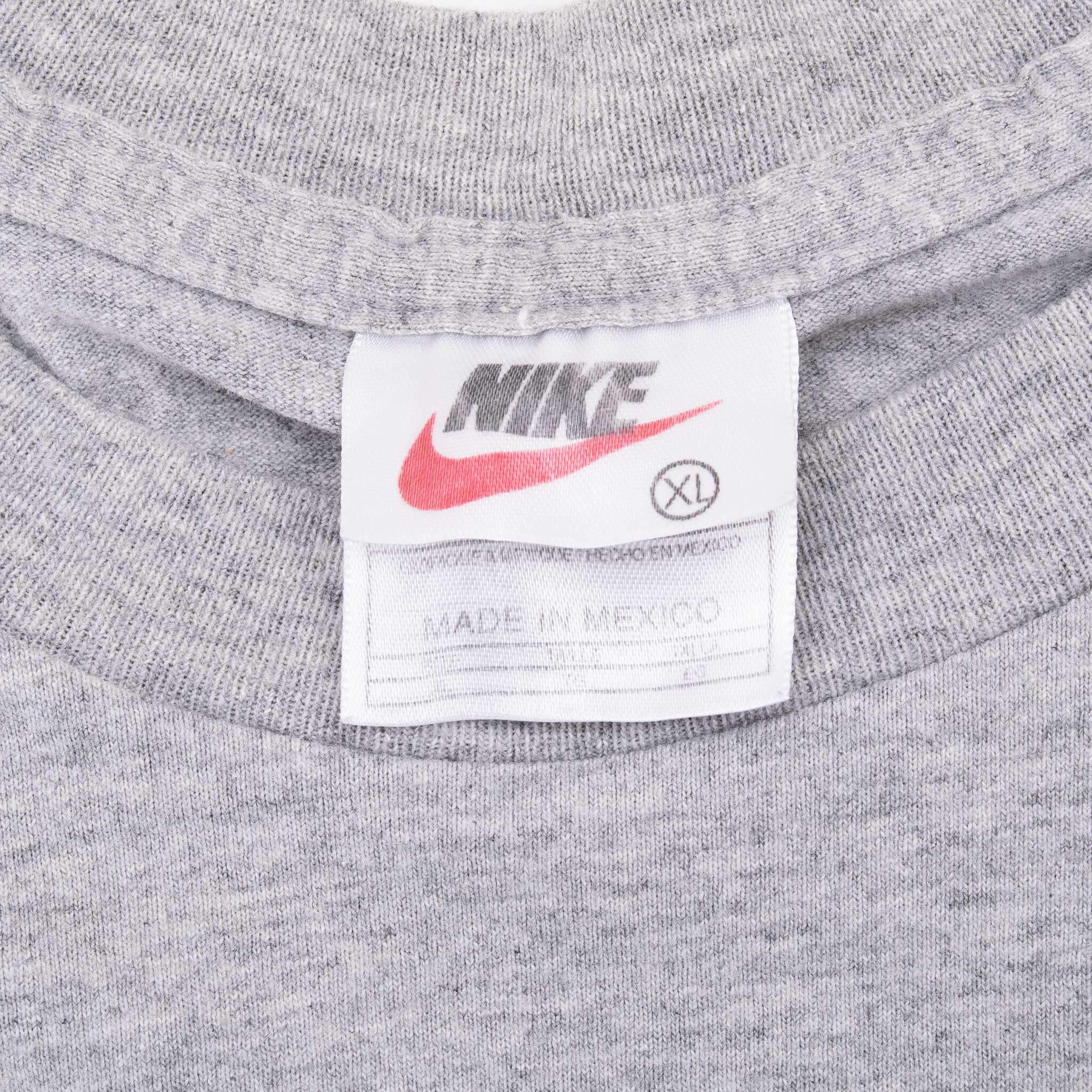 Vintage Nike Spellout Grey Tee Shirt 1990S Size XL