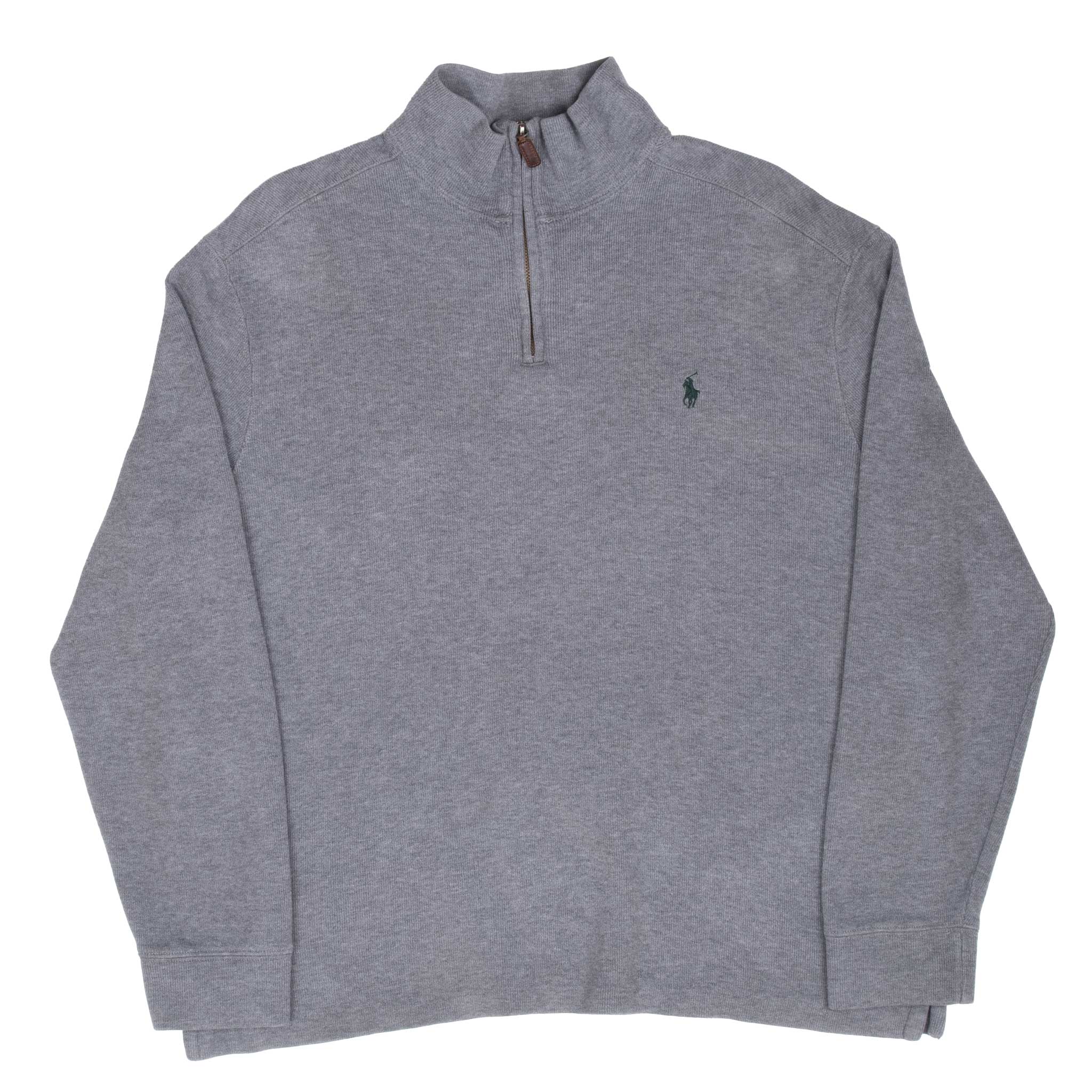 Vintage Polo Ralph Lauren Grey Quarter 1/4 Zip Sweater 1990S Size Large