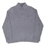 Vintage Polo Ralph Lauren Grey Quarter 1/4 Zip Sweater 1990S Size Large