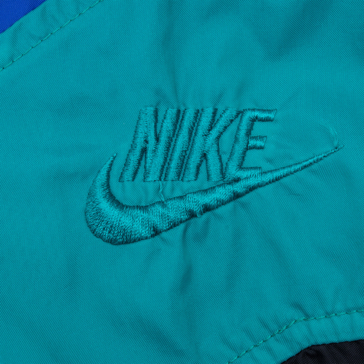 Vintage Nike Teal Blue Black Windbreaker Jacket Late 1980S Size Large