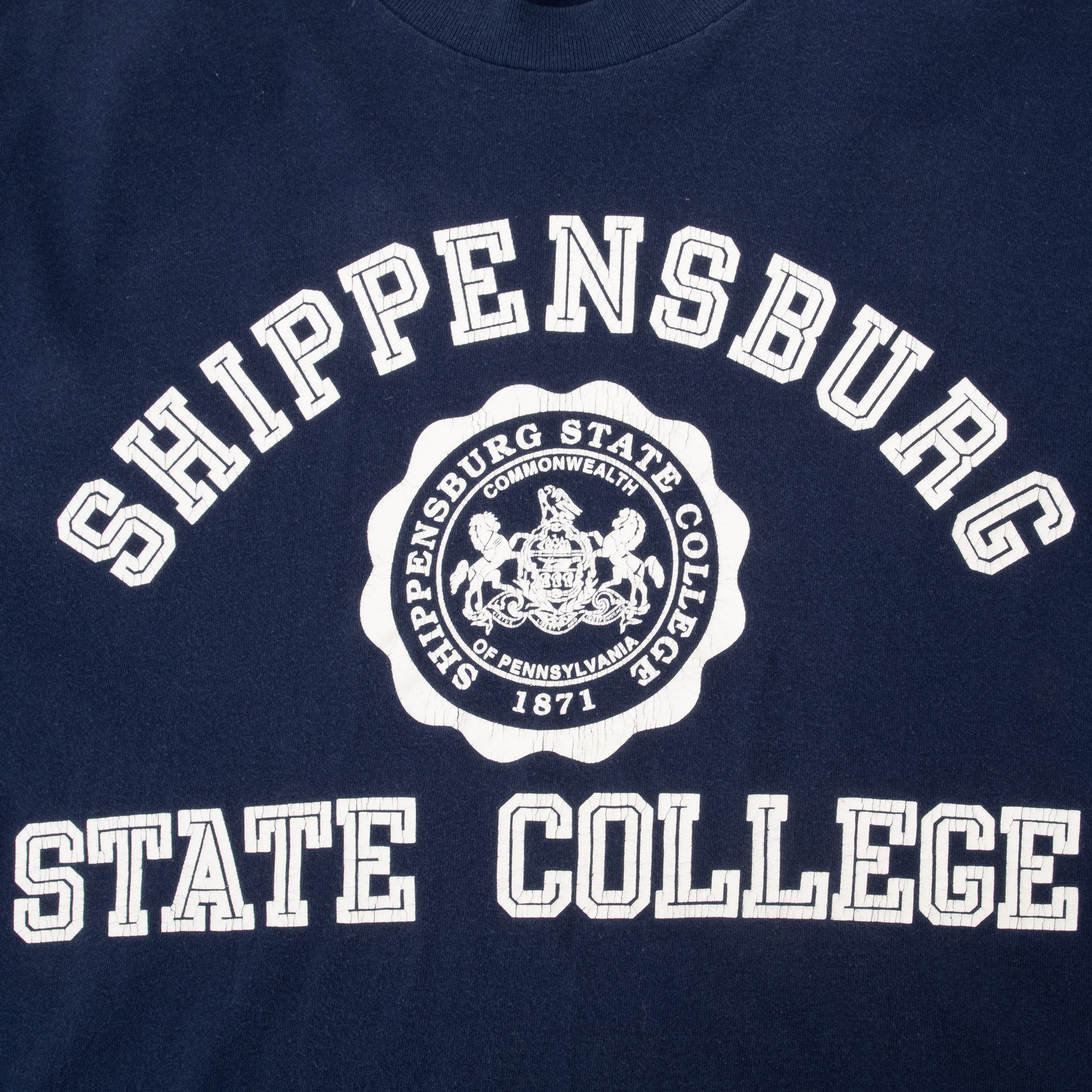 Vintage Shippensburg State College 1990S Tee Shirt Size Large Made In Usa With Single Stitch Sleeves
