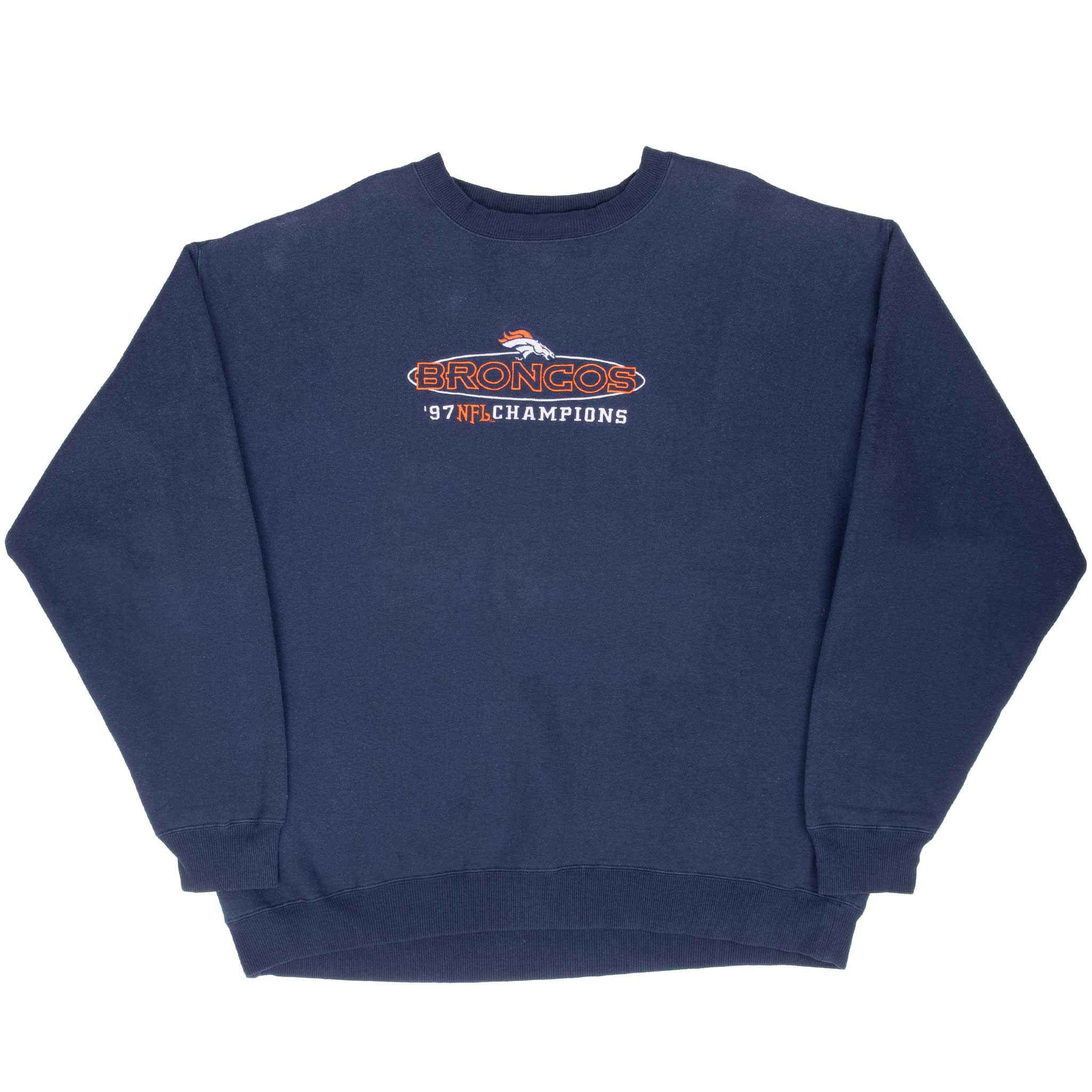 Vintage Nfl Denver Broncos 1997 Champions Embroidered Sweatshirt Size XL