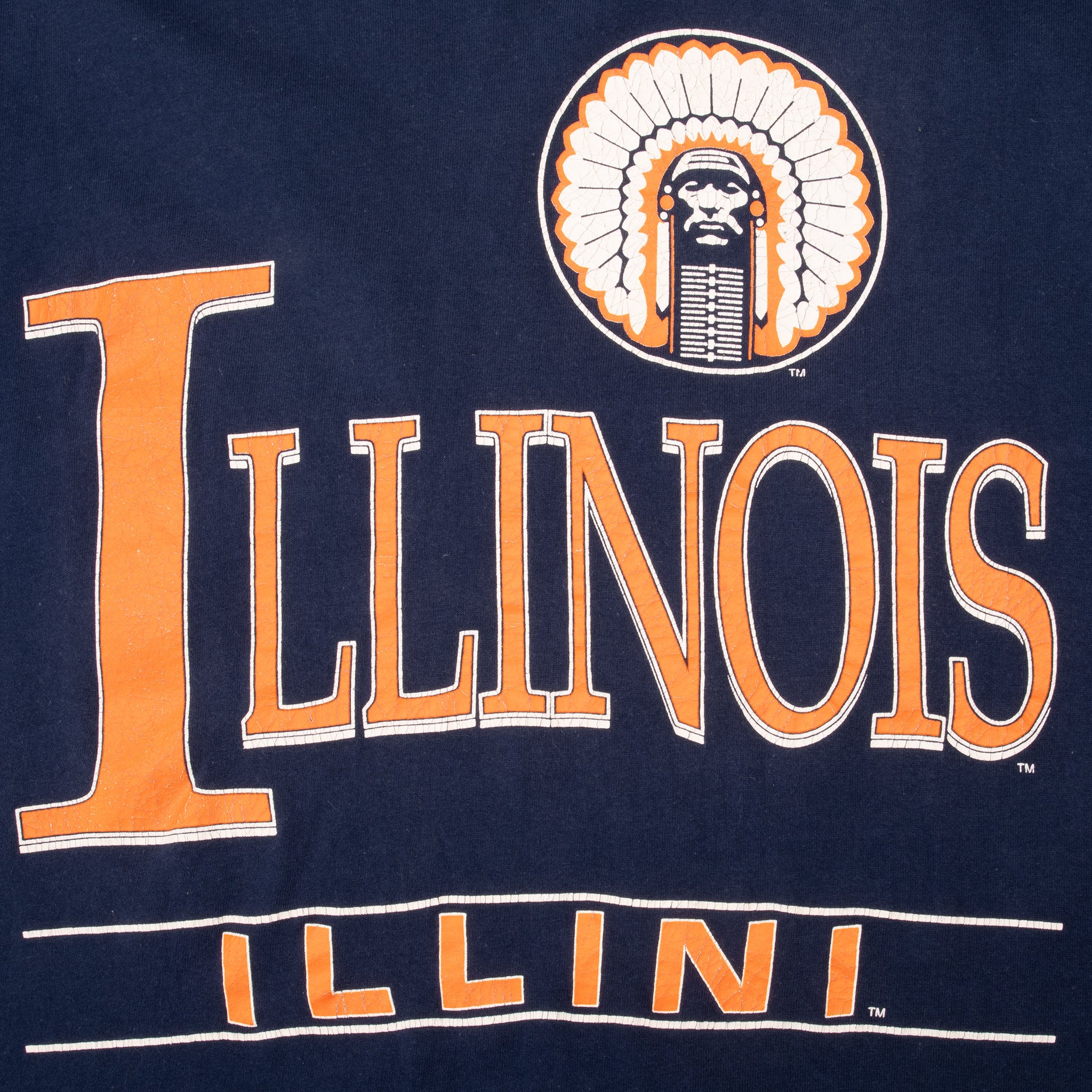 Vintage Illinois University Fighting Illini Tee Shirt 1990S Size XL Made In Usa