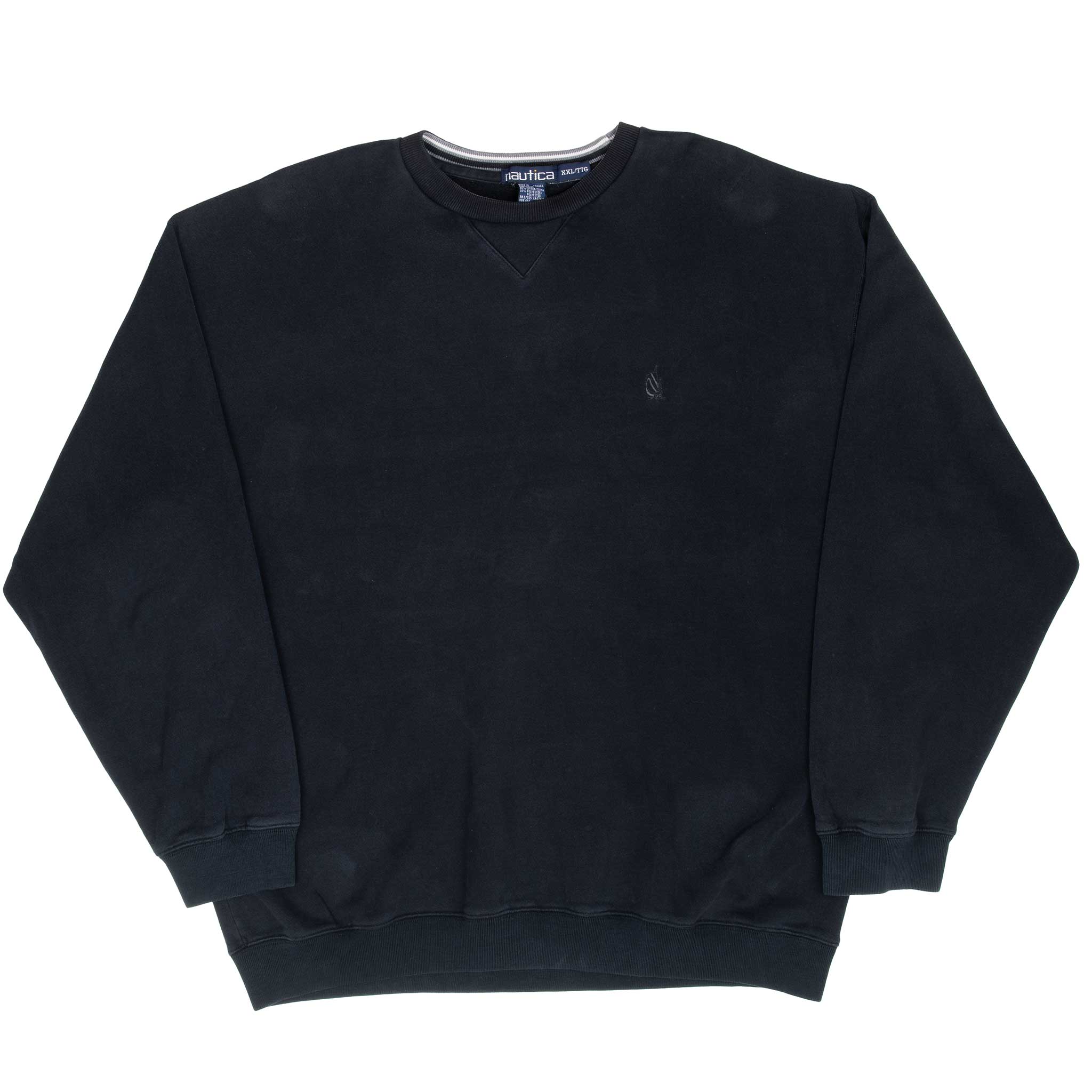 Vintage Nautica Black Sweatshirt 1990S Size 2XL